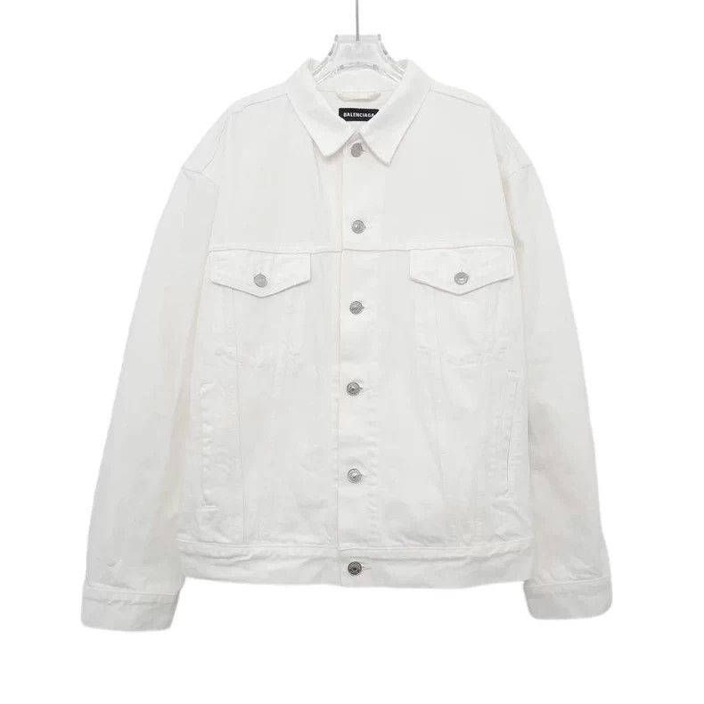 Balenciaga Balenciaga Back Letter Logo Stone Washed Denim Jacket Size US S / EU 44-46 / 1 - 1 Thumbnail
