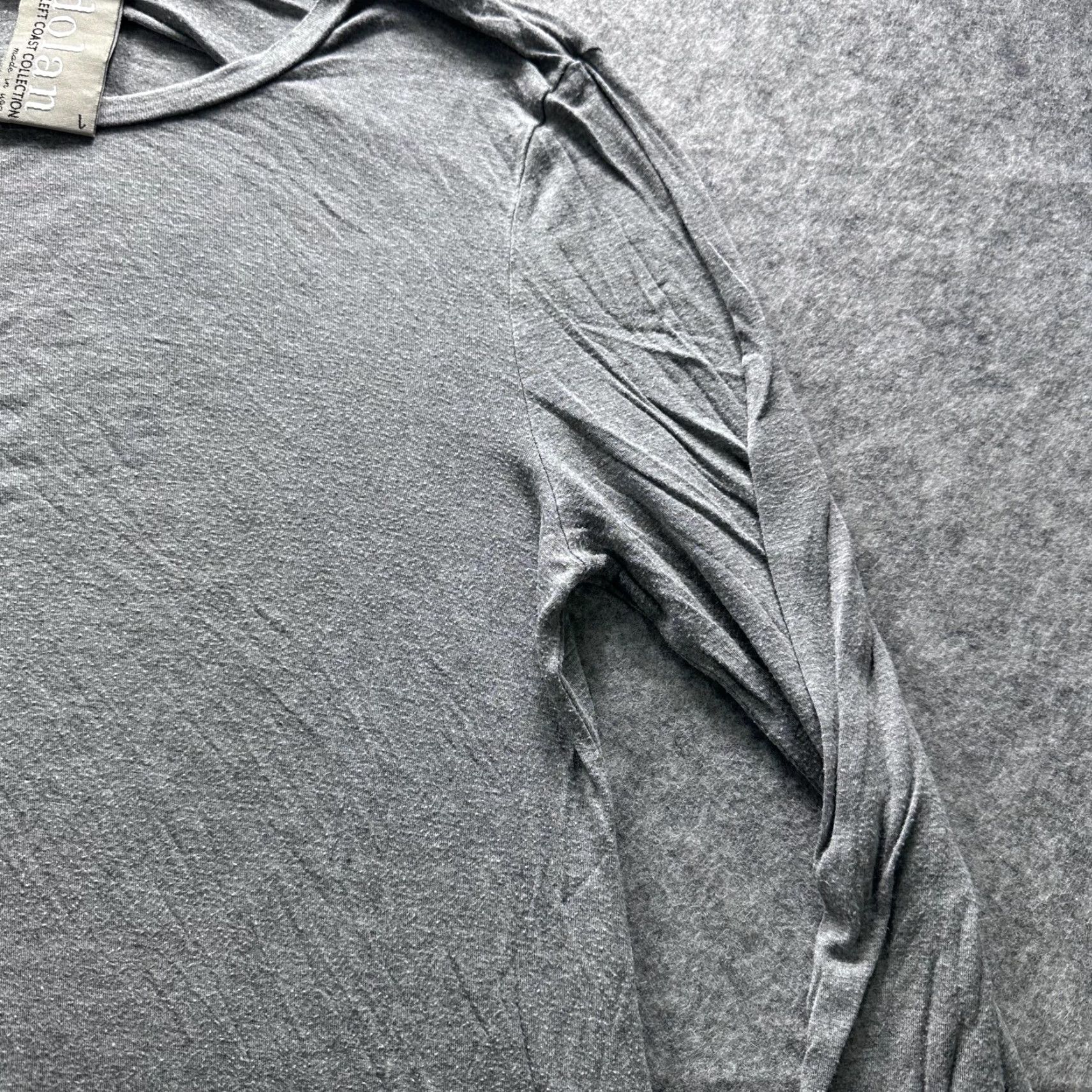 Vintage Dolan Left Coast Shirt Womens Large Gray Tunic 3/4 Sleeve Ruffle High Low Heather Gray Size L / US 10 / IT 46 - 3 Thumbnail