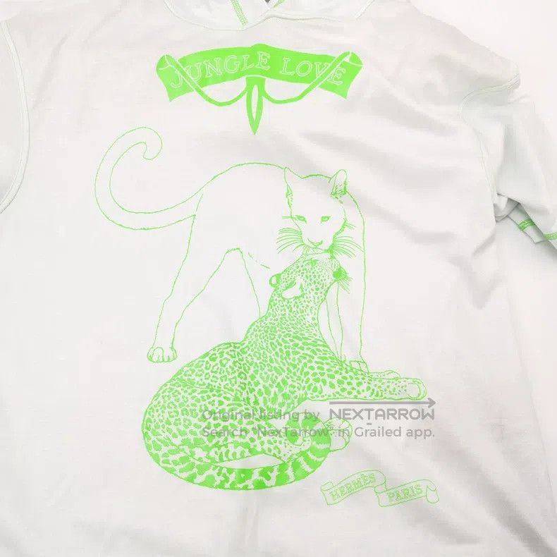Hermes Hermes Pure Cotton Animal Pattern Hooded T-shirt Size XXS / US 00 / IT 34 - 3 Thumbnail