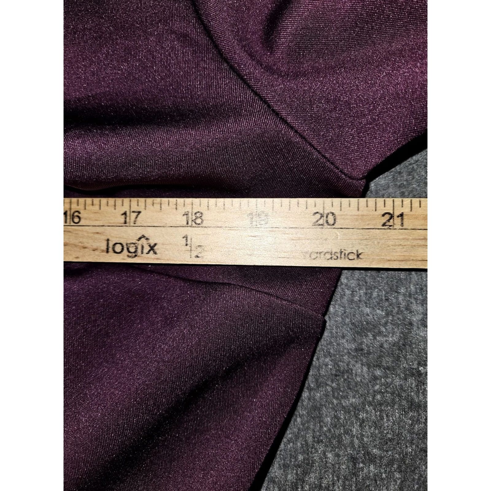 Vintage Eloquii Dress Womens 14 Purple Long Bell Sleeve Sheath Stretch Knit Cocktail Dress Size XL / US 12-14 / IT 48-50 - 6 Thumbnail