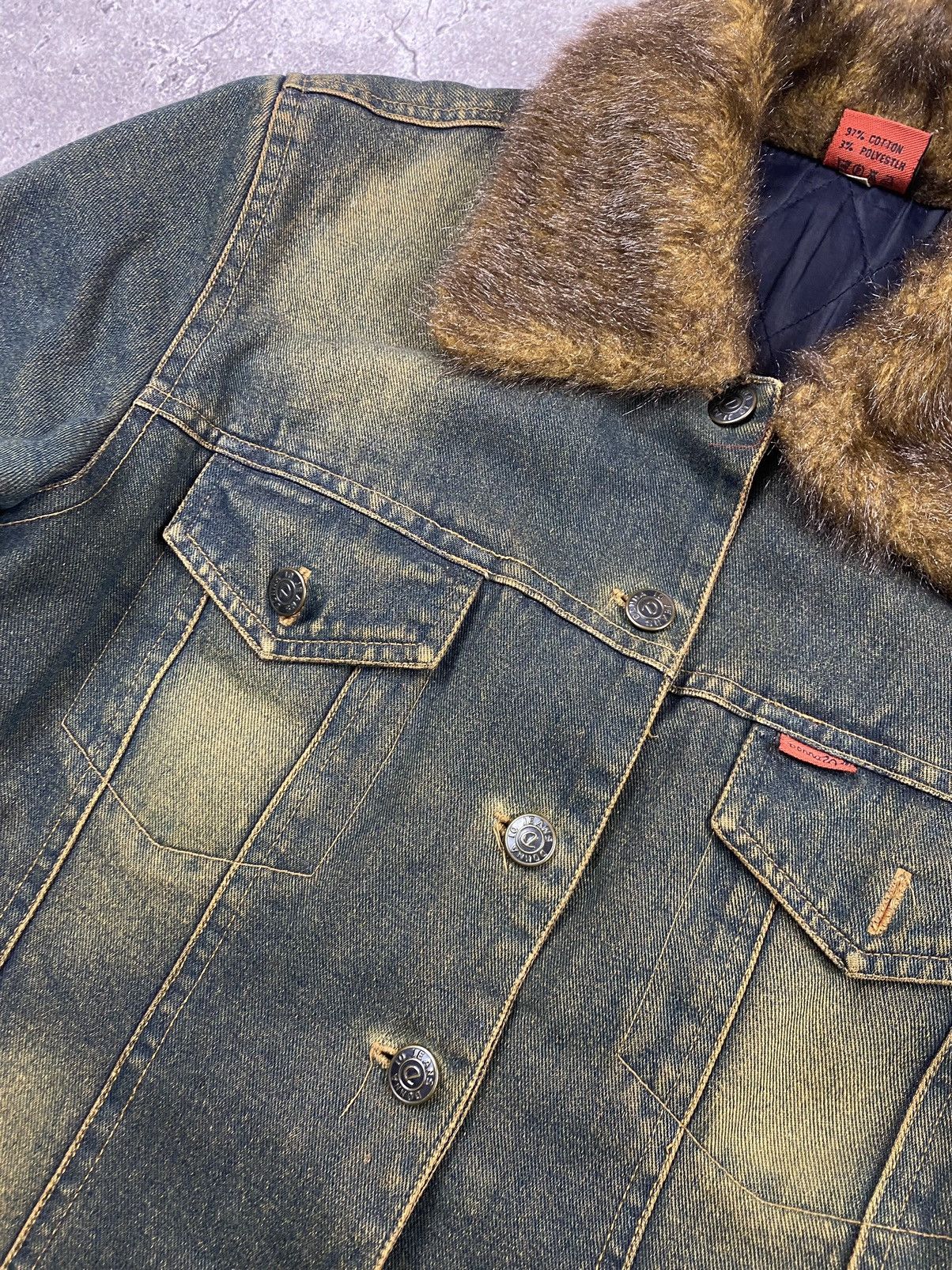 Japanese Brand × Le Grande Bleu (L.G.B.) × Vintage BOXY Fur Collar Denim Jacket Vintage Cropped Y2K 90s Size US S / EU 44-46 / 1 - 5 Thumbnail