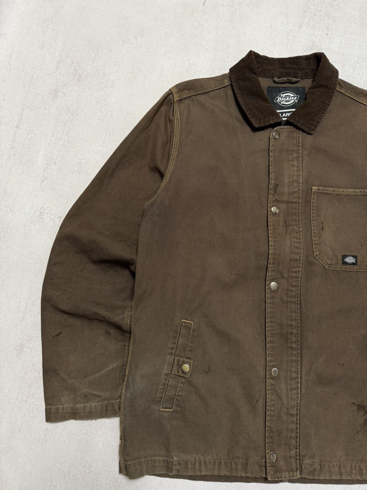 Dickies × Vintage Vintage Dickies Work Denim Jacket Brown Faded Amazing 90s Size US L / EU 52-54 / 3 - 3 Thumbnail