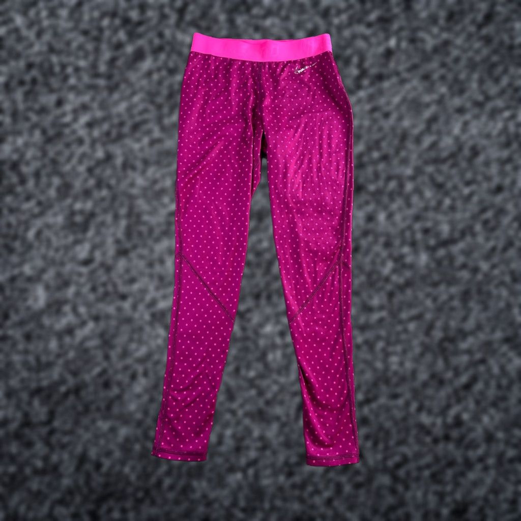 Nike Nike Pro Hyperwarm Leggings Womens S Raspberry Pink Polka Dot Yoga DriFIT Ladies Size 28" / US 6 / IT 42 - 1 Thumbnail