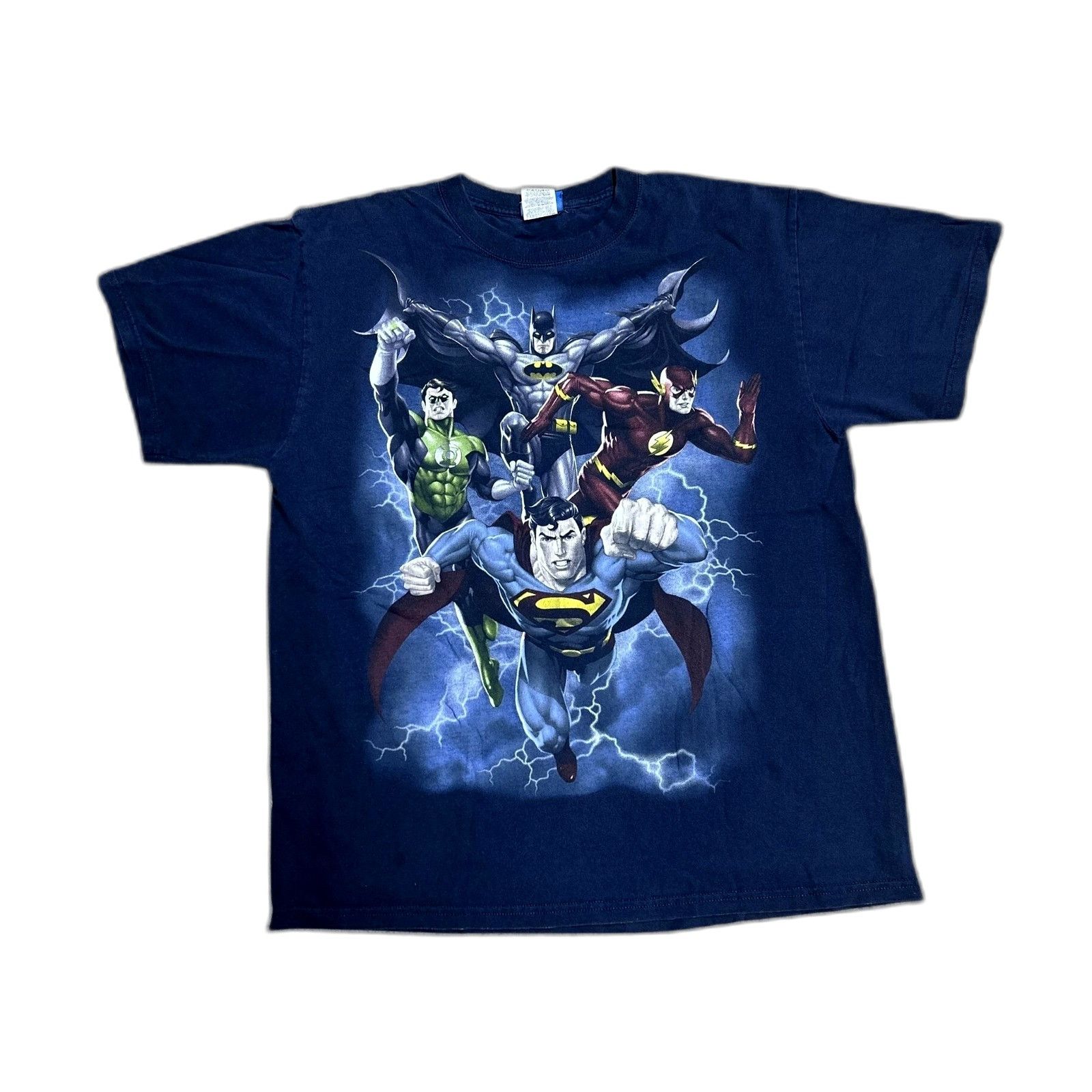 Vintage Vintage Justice League Shirt Batman Superman Large Blue Shir Size US L / EU 52-54 / 3 - 1 Thumbnail