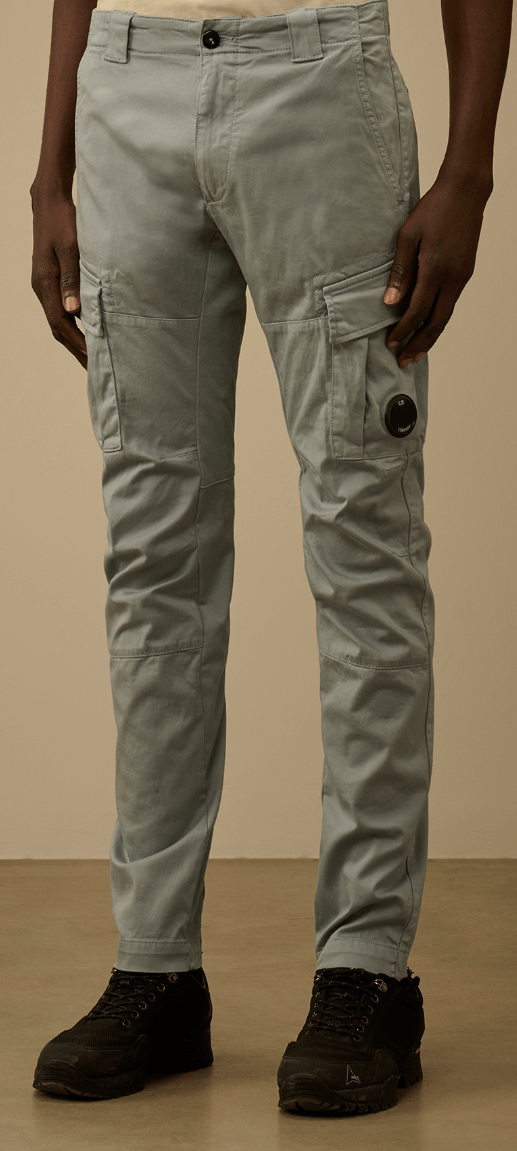 C.P. Company Beige Stretch Sateen Ergonomic Lens Cargo Pants