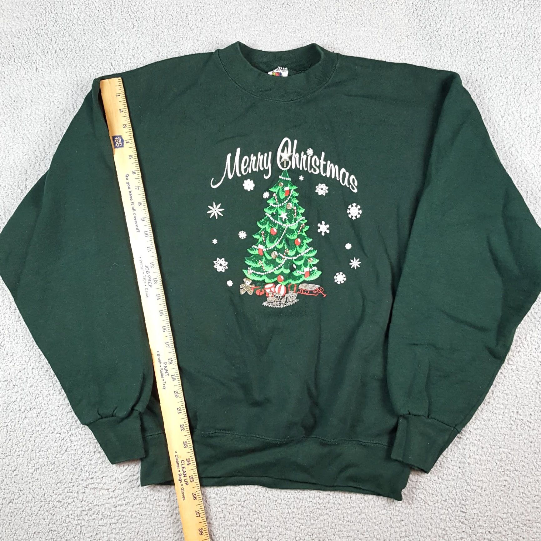 Fruit Of The Loom 90s Merry Christmas Tree Holiday Snowflake Size XL Pullover Crewneck Sweatshirt Size US XL / EU 56 / 4 - 8 Thumbnail
