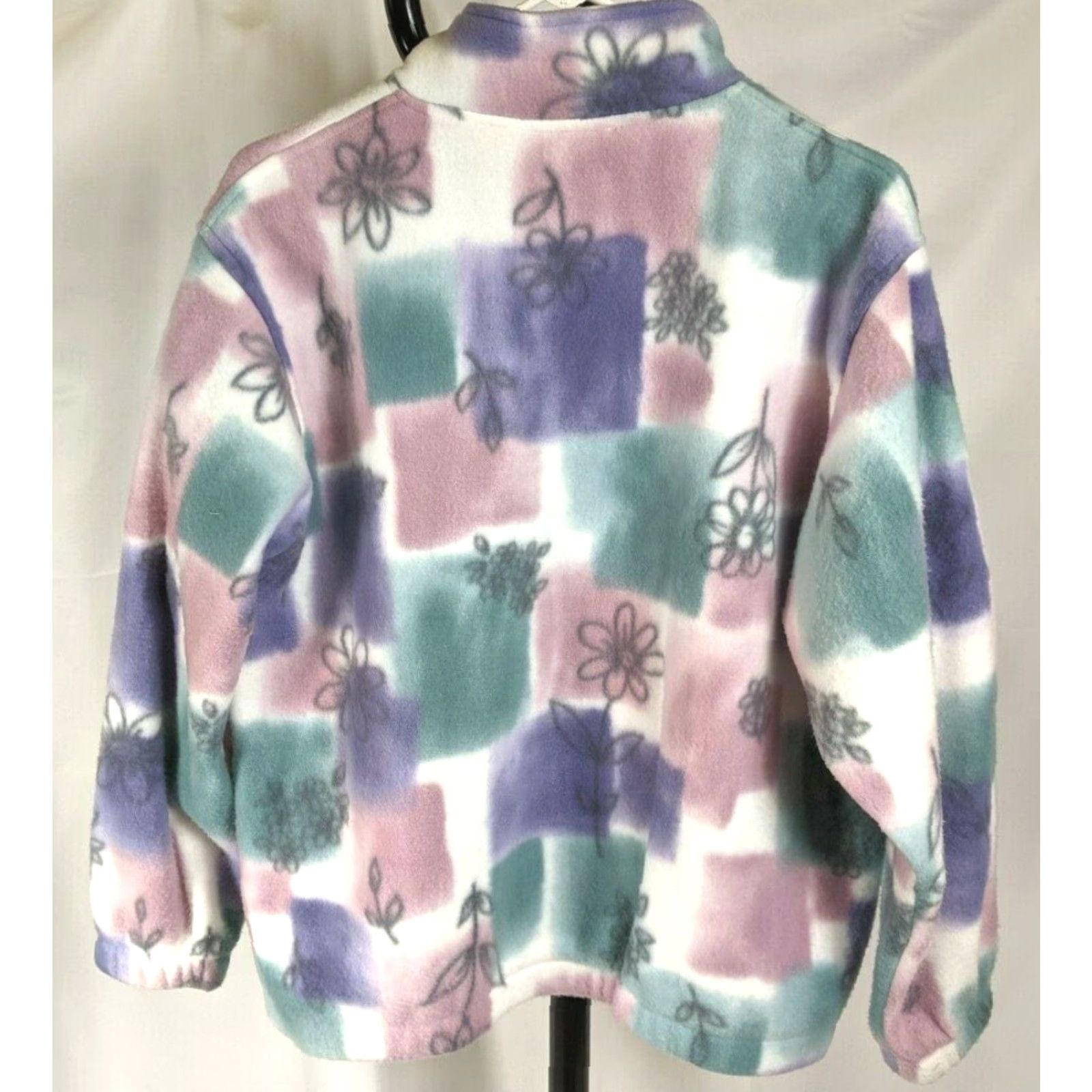 Vintage Alfred Dunner Petite Geometric Pastel Floral Womens Sz PM Zip Sweater Jacket A21 Size M / US 6-8 / IT 42-44 - 5 Thumbnail