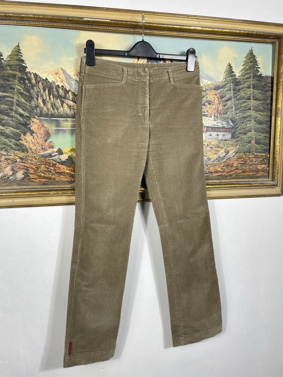 Prada Prada Vintage Y2k Brown Corduroy Trousers Pants Red Tab Size 28" / US 6 / IT 42 - 3 Thumbnail
