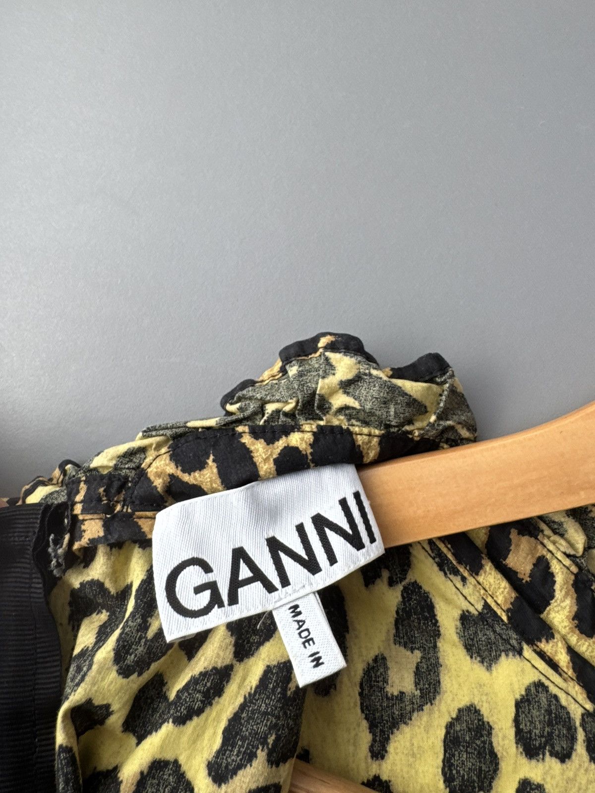 Ganni Ganni Leopard-Print Cotton-Poplin Mini Dress Size XS / US 0-2 / IT 36-38 - 5 Thumbnail