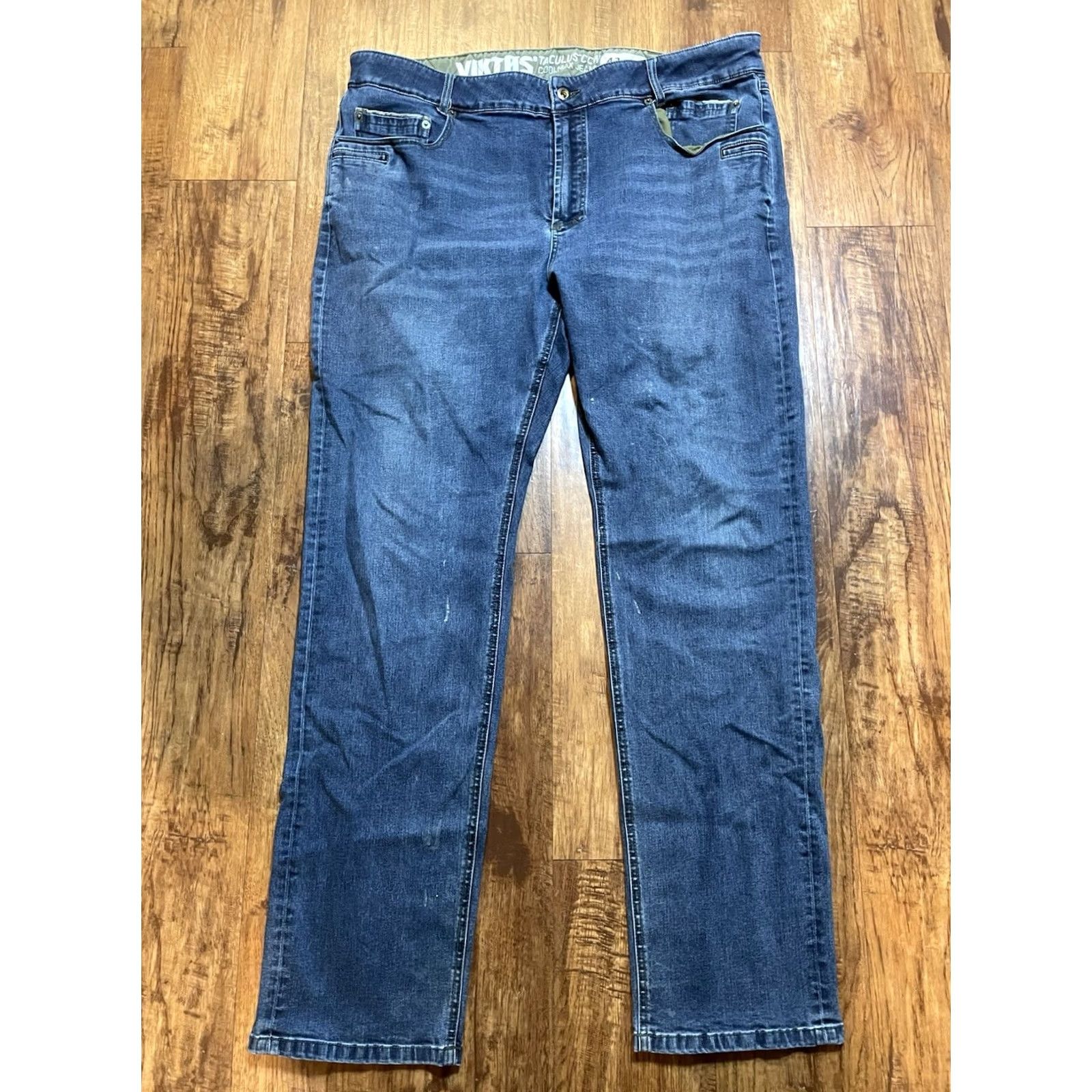 Denime Viktos Jeans Mens 41x32 Blue Denim Regular straight USA Pocket Breathable F565 Size US 41 - 2 Thumbnail