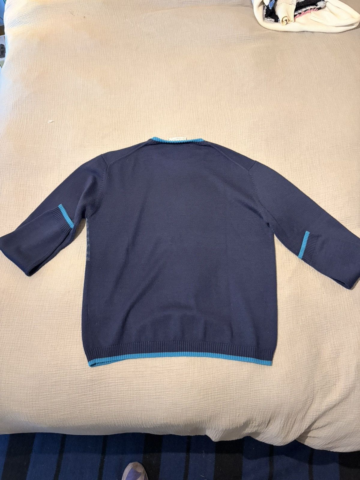 Yves Saint Laurent Yves saint laurent logo sweater in blue Size US XXL / EU 58 / 5 - 2 Thumbnail
