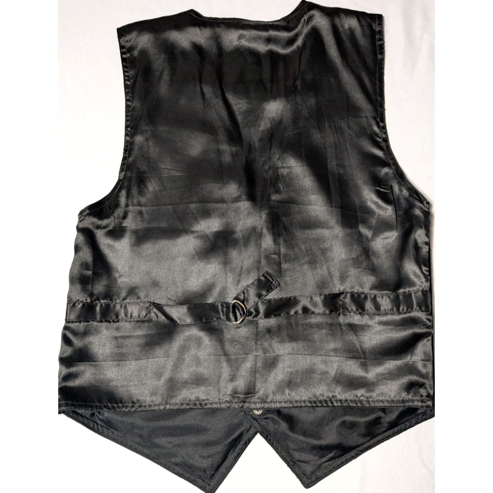 Vintage VTG Jazzman Sportswear Oklahoma State Seal Buttons Men Medium Black Leather Vest Size US M / EU 48-50 / 2 - 2 Thumbnail