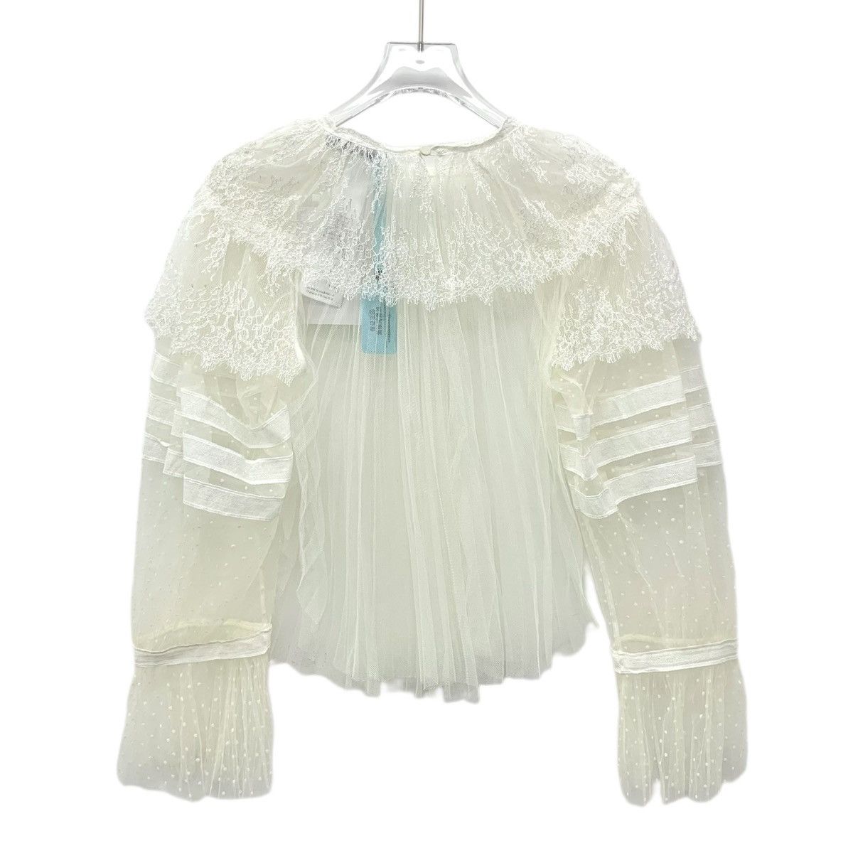 Dior Dior Off-white Polka Dot Silk Long Sleeve Mesh Shirt K26WX Size XS / US 0-2 / IT 36-38 - 2 Thumbnail