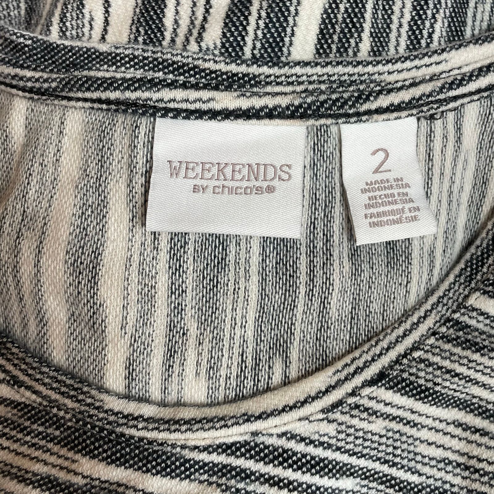 Chicos NWOT Weekends by Chico's Cotton Knit Top Size L / US 10 / IT 46 - 2 Thumbnail