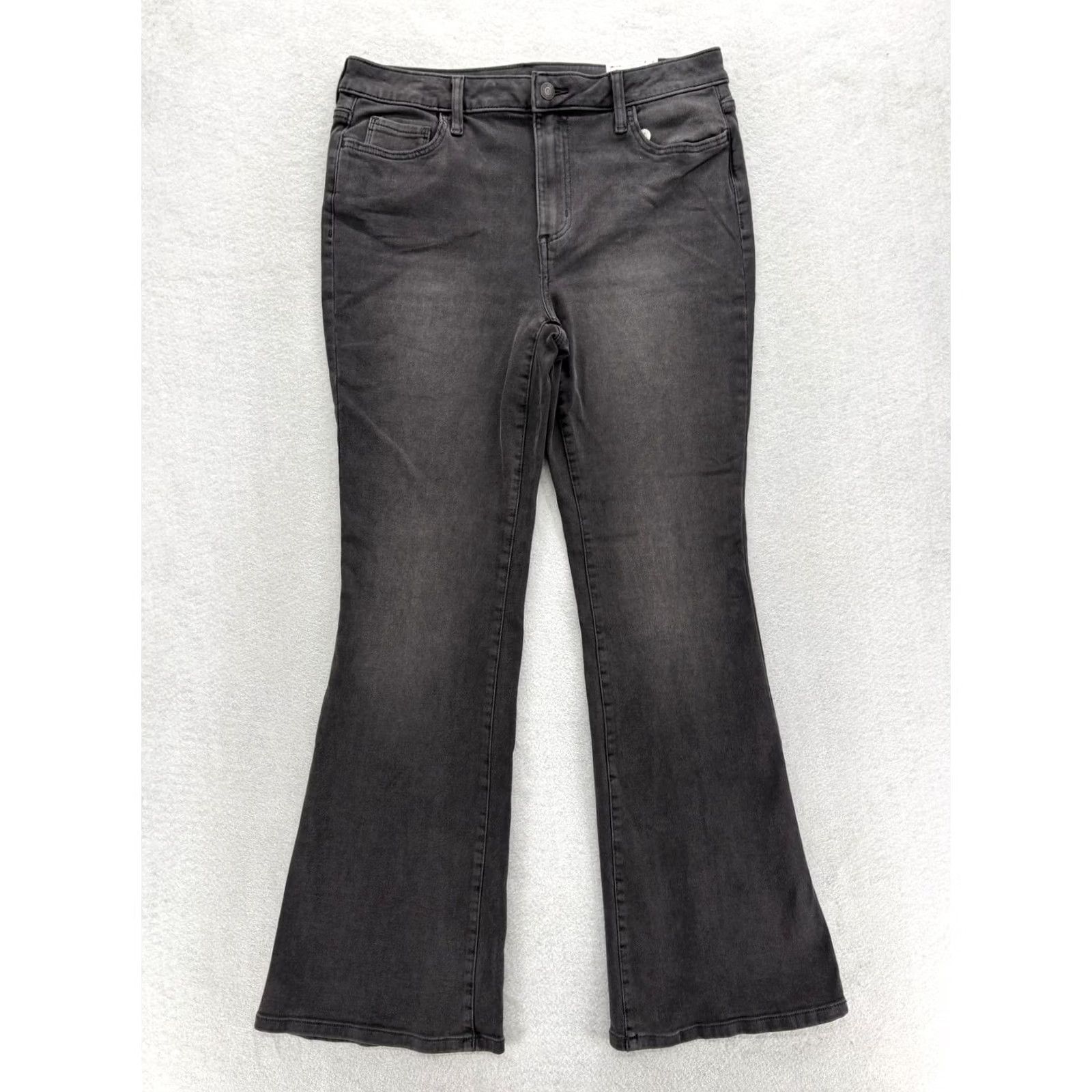 Vintage Sonoma Jeans Womens 12 Charcoal High Rise Slim Stretch Denim Pants Flare 5-Pocket Size 34" / US 12 / IT 48 - 2 Thumbnail