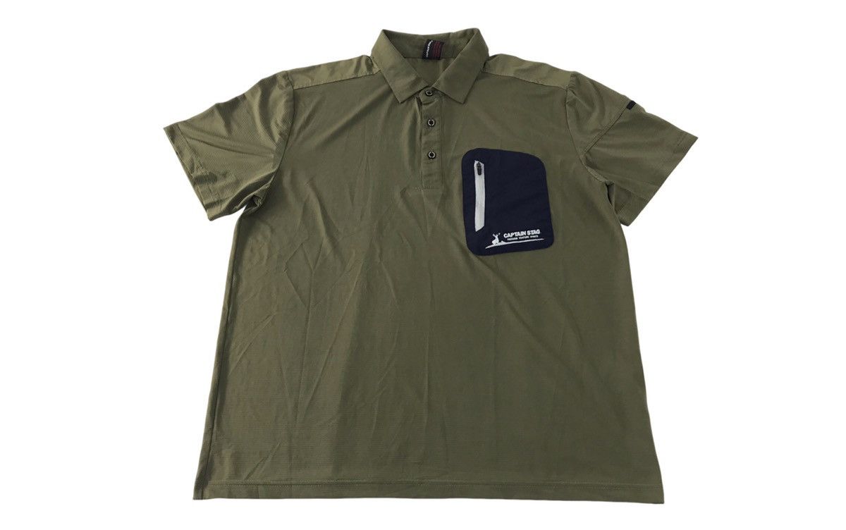 Japanese Brand Captain Stag Outdoor Gear Single Pocket Polo Tee Size US L / EU 52-54 / 3 - 1 Thumbnail