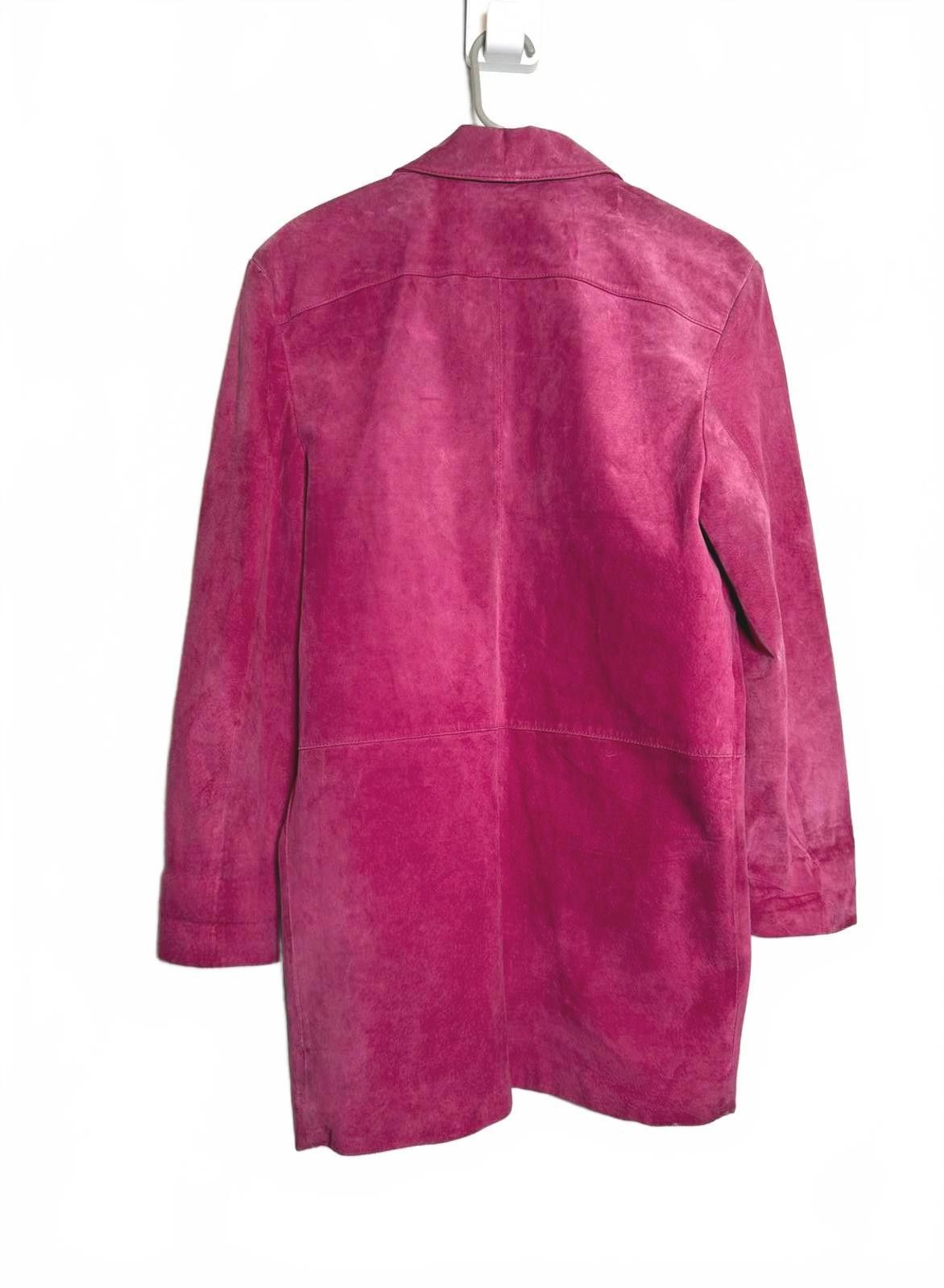 Other Women Vintage 80s Pink Suede leather Boss Lady Coat Size M / US 6-8 / IT 42-44 - 2 Thumbnail