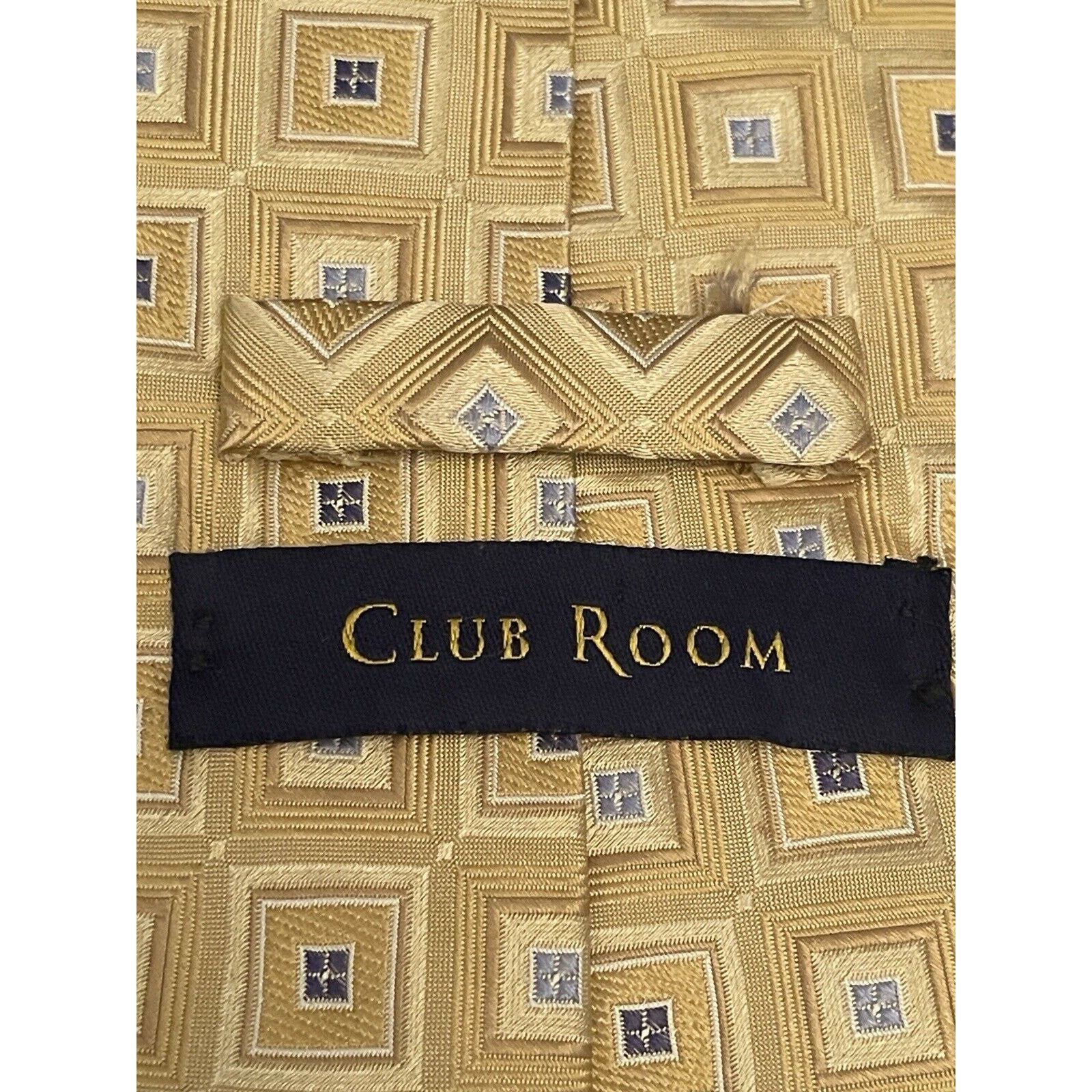 Club Room Club Room Gold Blue 100% Silk Men’s Neck Tie Made In China Size ONE SIZE - 8 Thumbnail