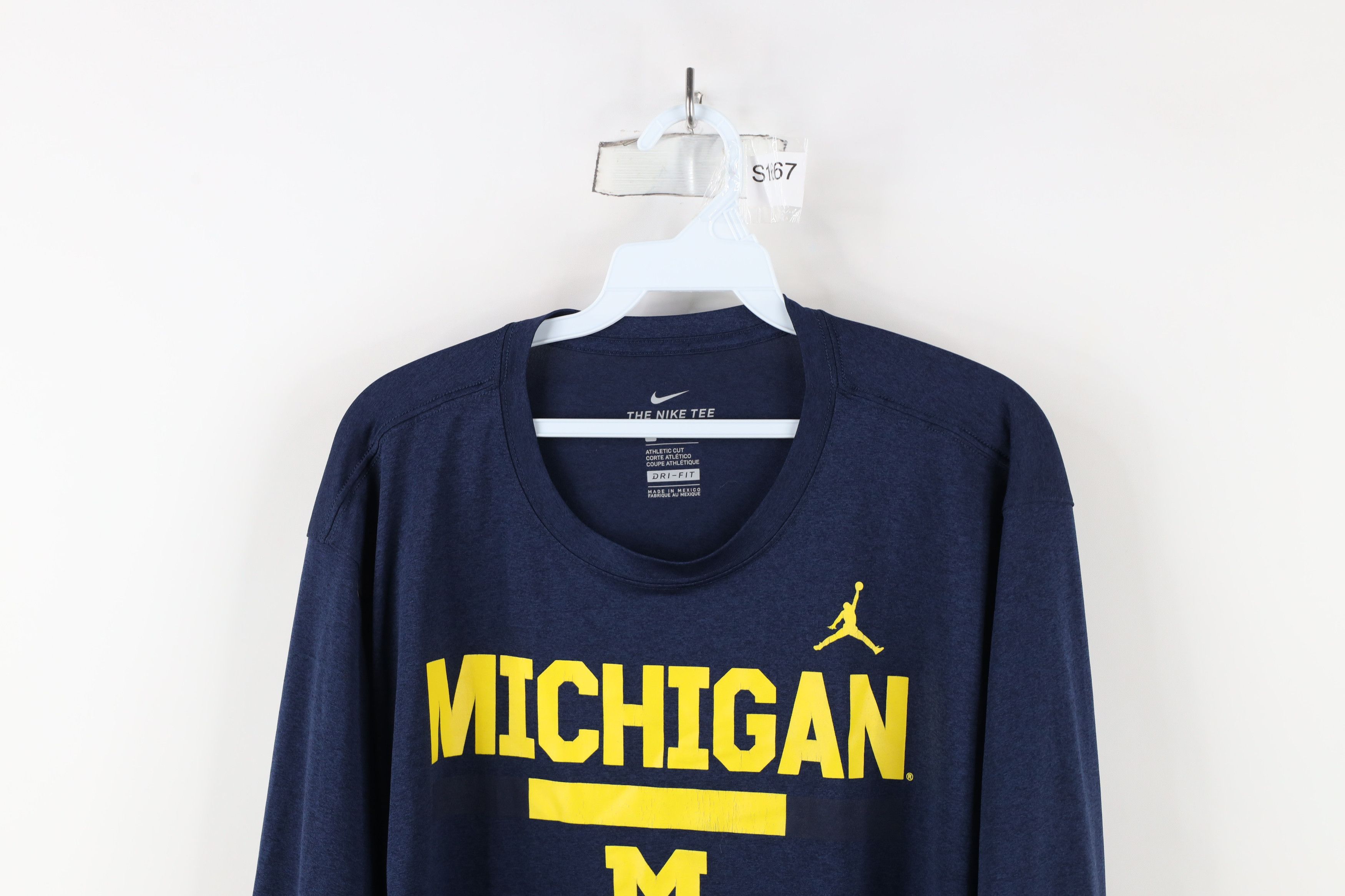 Nike × Vintage Nike Air Jordan University of Michigan Long Sleeve T-Shirt Size US XL / EU 56 / 4 - 2 Thumbnail