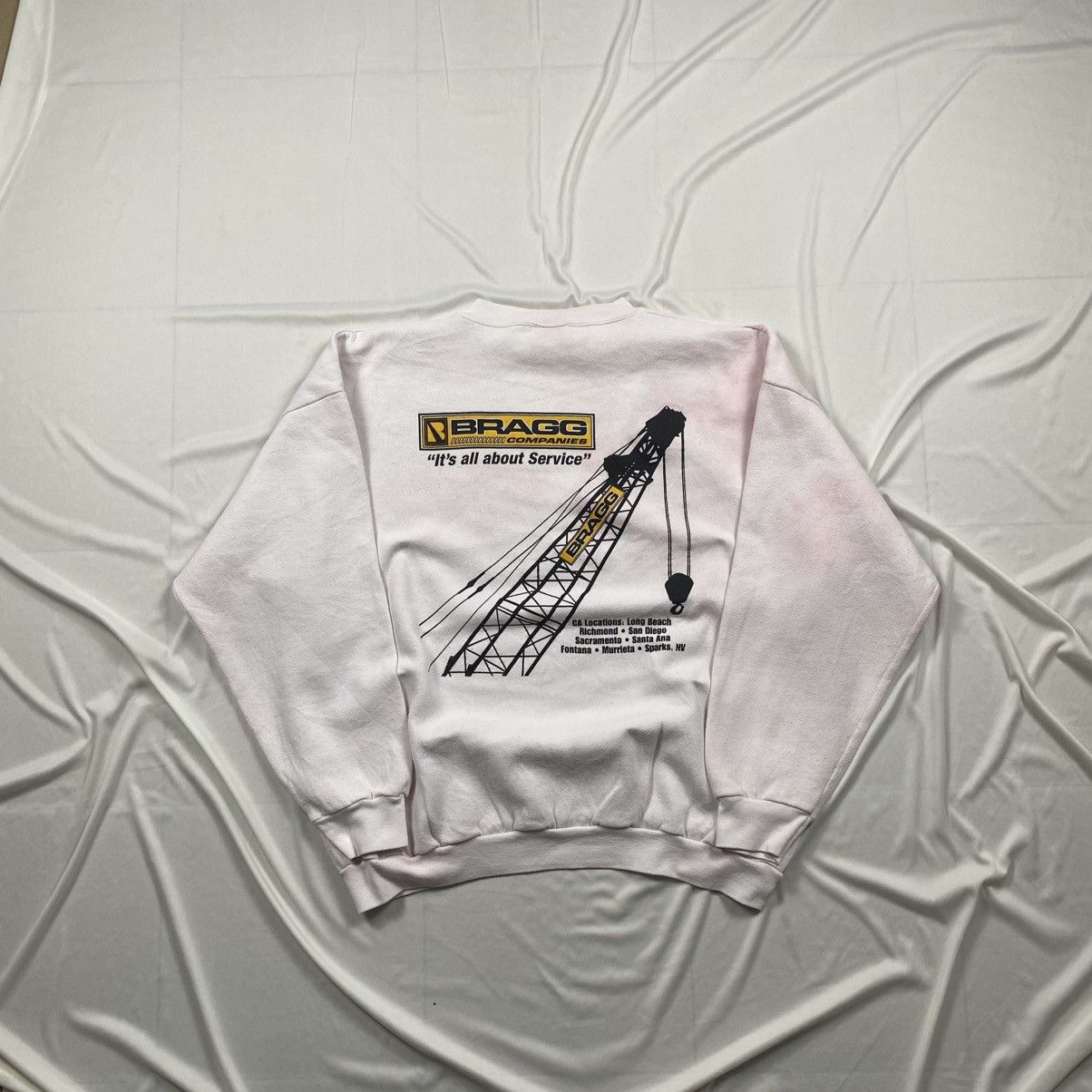 Tultex Vintage 90s Bragg Construction Company Crewneck Size US XXL / EU 58 / 5 - 1 Thumbnail