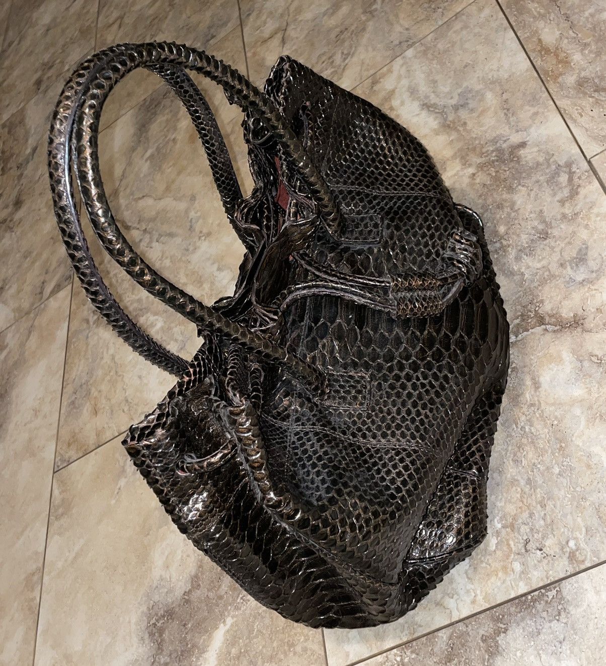 Nancy Gonzalez Nancy Gonzalez Genuine Python Curtus Leather Handbag Unique Size ONE SIZE - 1 Thumbnail