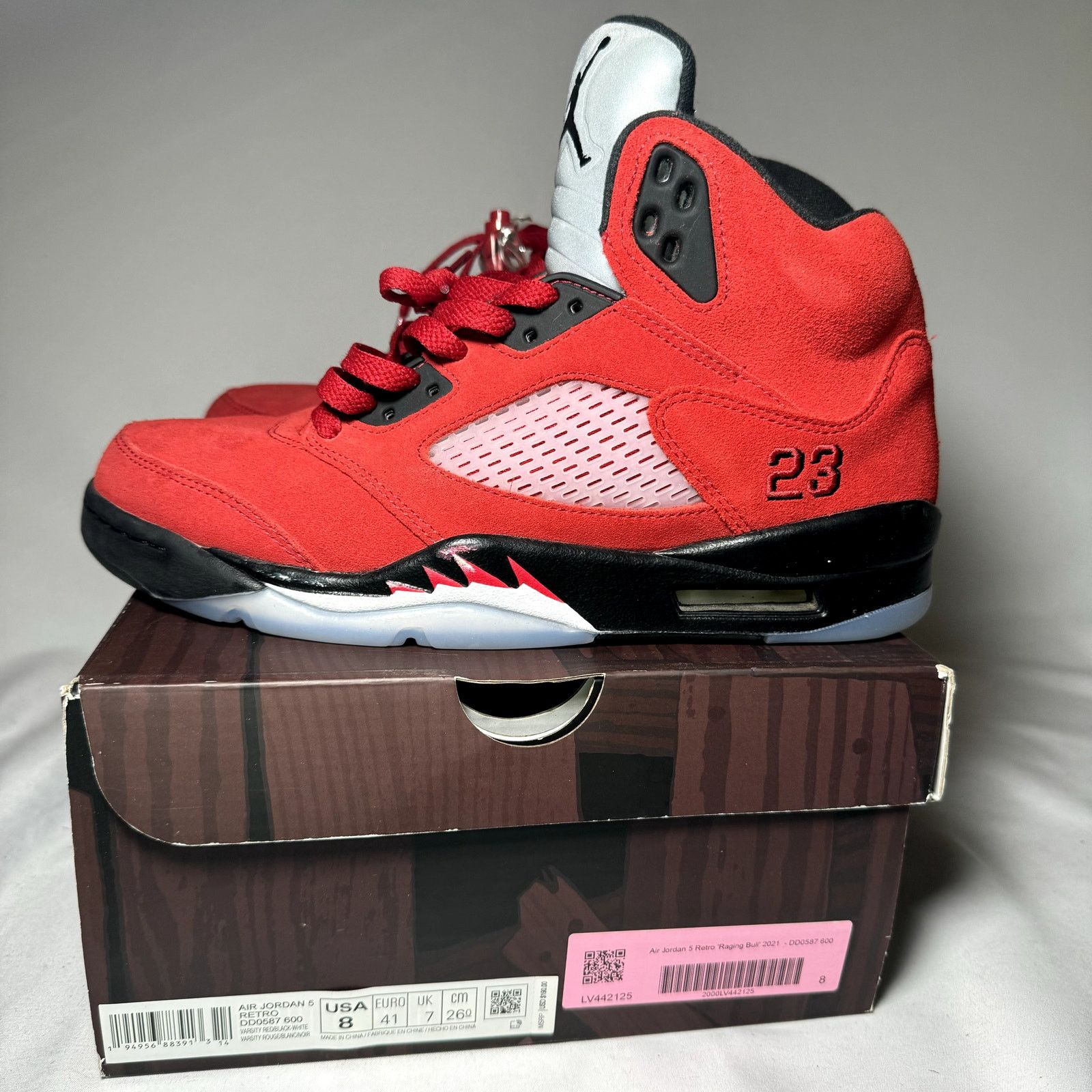 Jordan Brand × Nike Size 8 - Air Jordan 5 Retro Raging Bull 2021 Men's Shoes Size US 8 / EU 41 - 8 Thumbnail