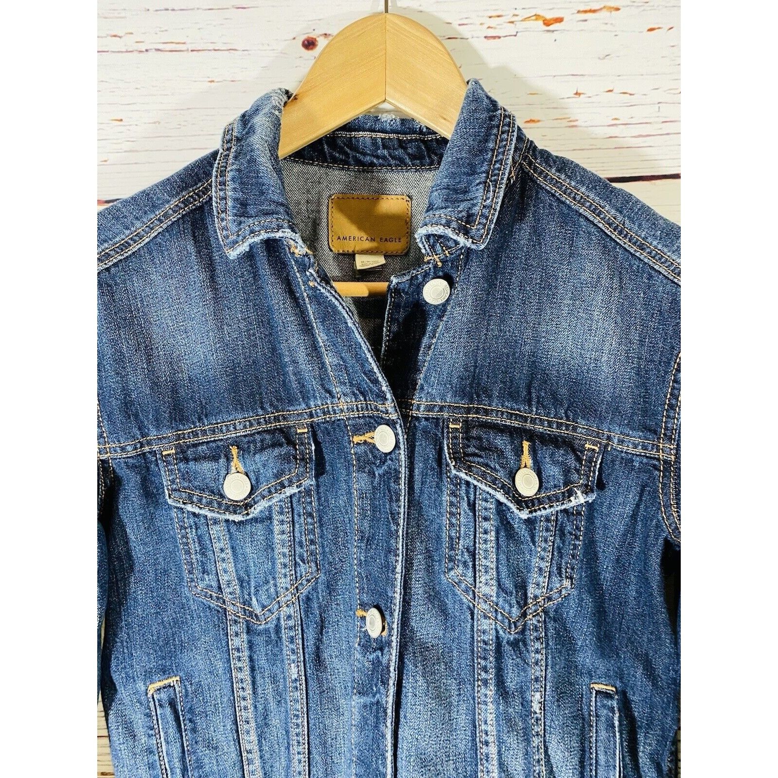 American Eagle Outfitters AE American Eagle Denim Jean Jacket Womens Sz Extra Small Co Size XS / US 0-2 / IT 36-38 - 9 Thumbnail
