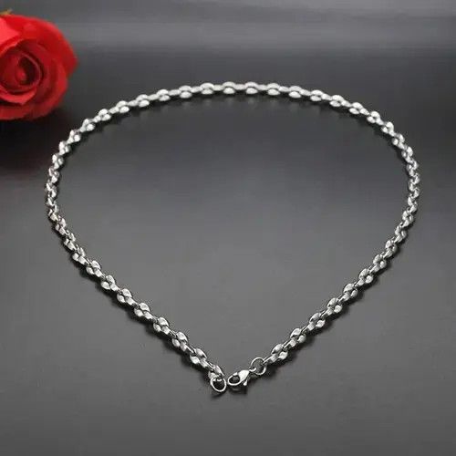 Designer 3.9mm Width Titanium Steel Coffee Beans Necklace Size ONE SIZE - 1 Thumbnail