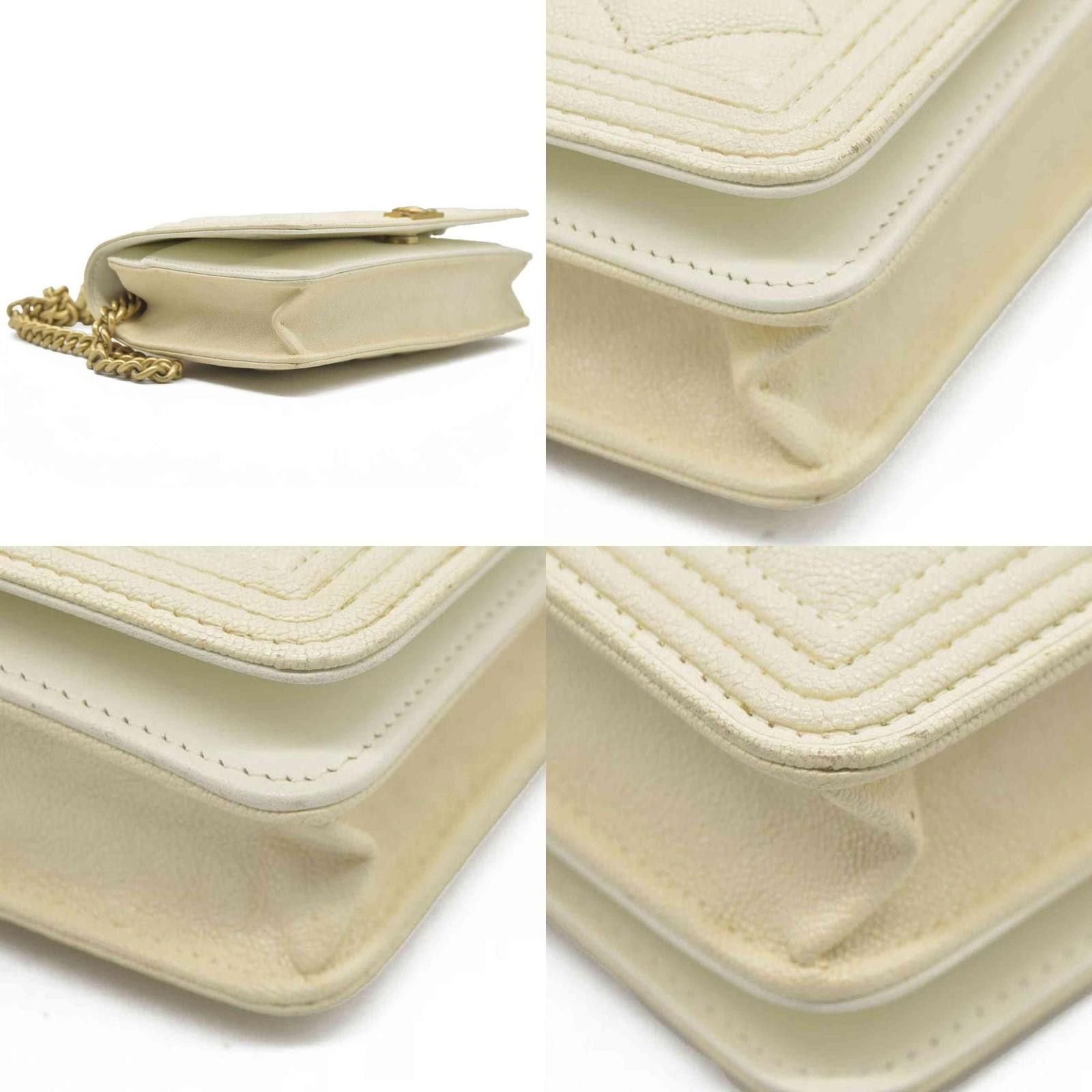 Chanel $3425 Chanel Caviar Quilted Boy Wallet On Chain WOC White Size ONE SIZE - 3 Thumbnail