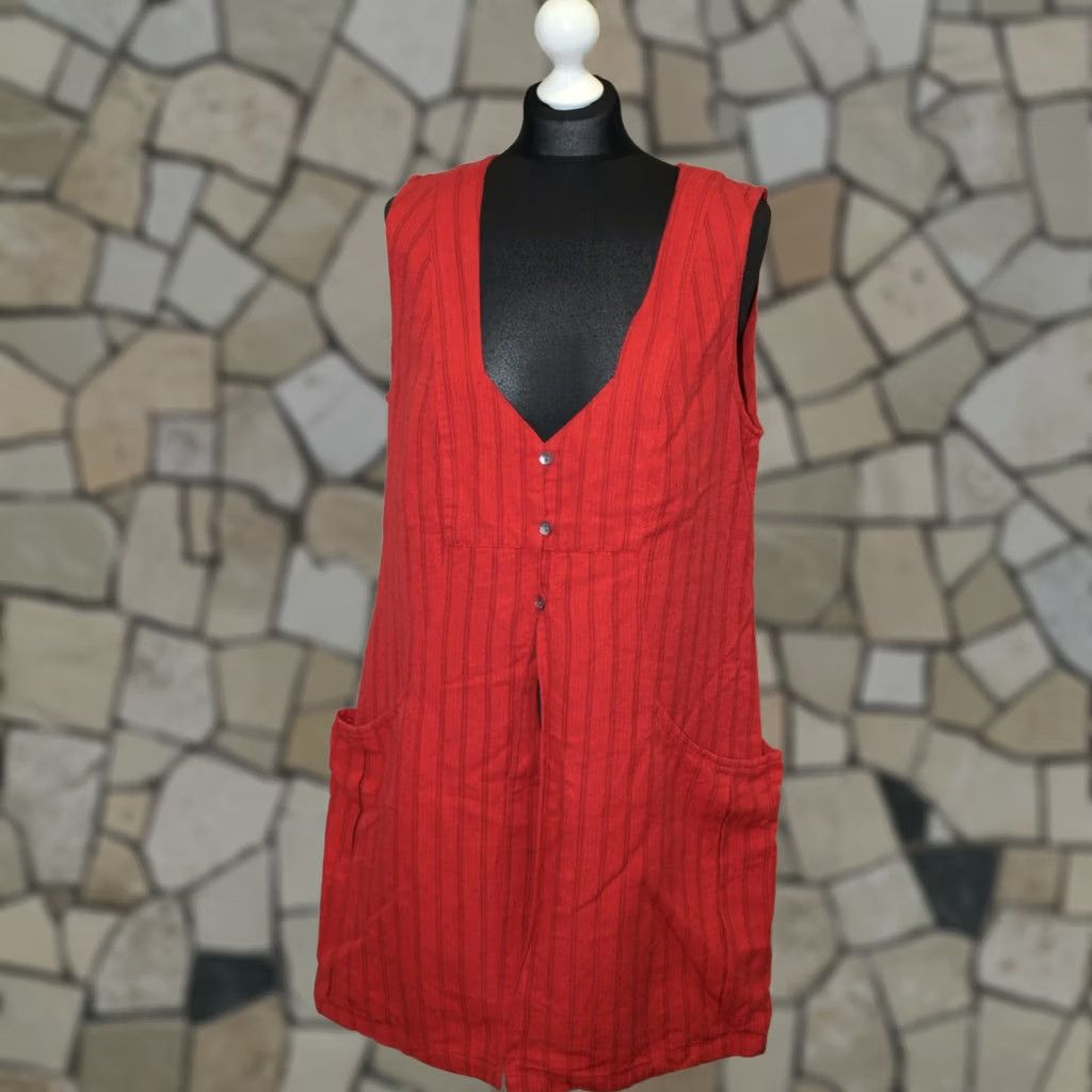 Vintage Gudrun Sjoden Vest Tunic Womens M Red Sleeveless Size M / US 6-8 / IT 42-44 - 1 Thumbnail