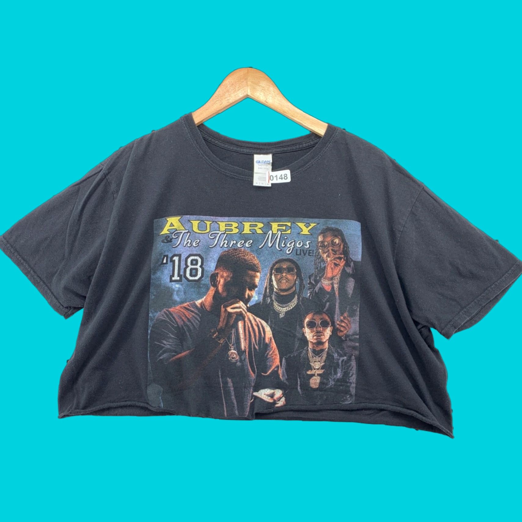 Gildan Drake MIGOS Shirt Womens XL Crop Top Hip Hop TEE 2018 Music Rap Black Cropped Shirt Womens XL Size XL / US 12-14 / IT 48-50 - 1 Thumbnail