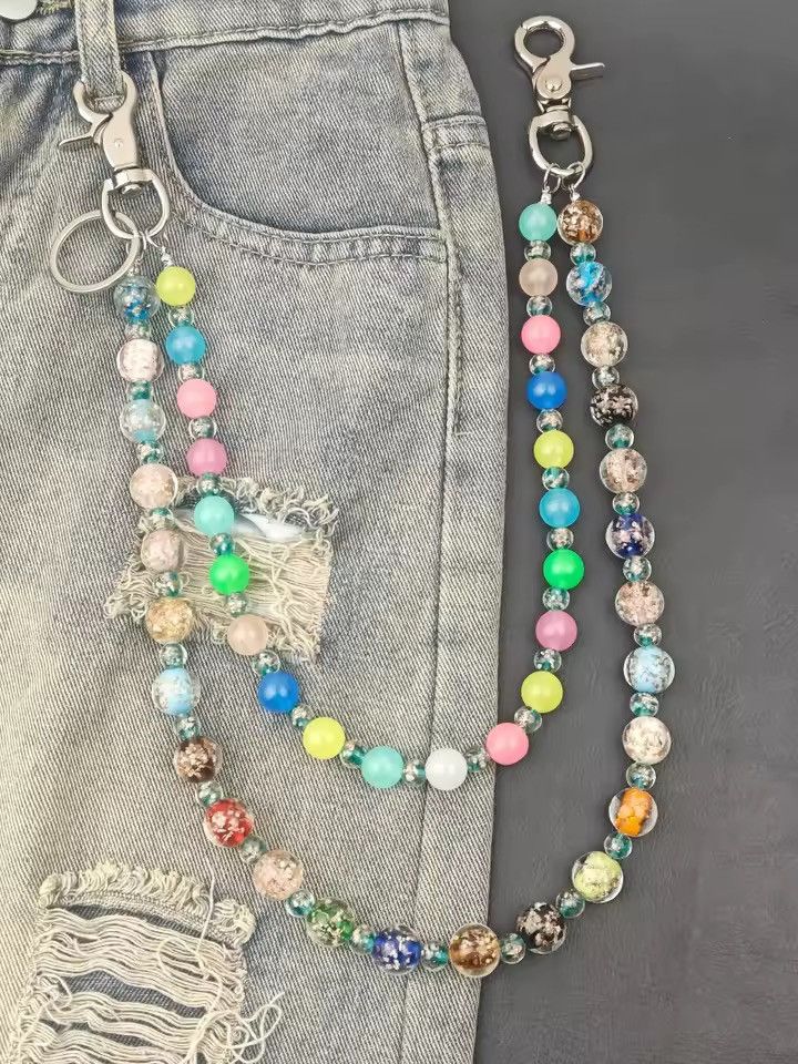 Japanese Brand Layered Luminous Glass Bead Wallet chain Size ONE SIZE - 2 Thumbnail