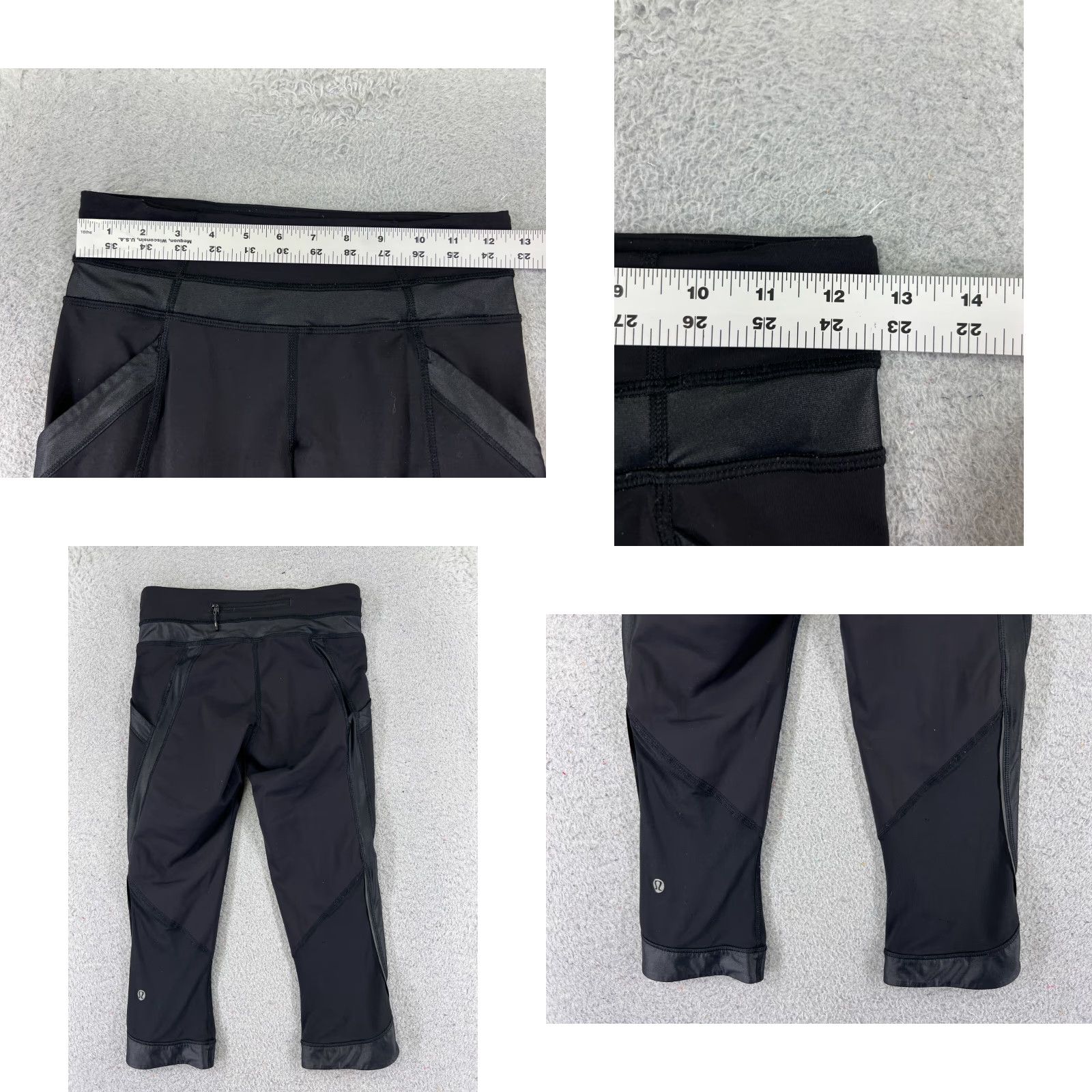 Lululemon VINTAGE Lululemon Pants Womens 4 Black Chase Me Crop II Luxtreme Fabric Run Gym W6B54S Size 27" / US 4 / IT 40 - 8 Thumbnail