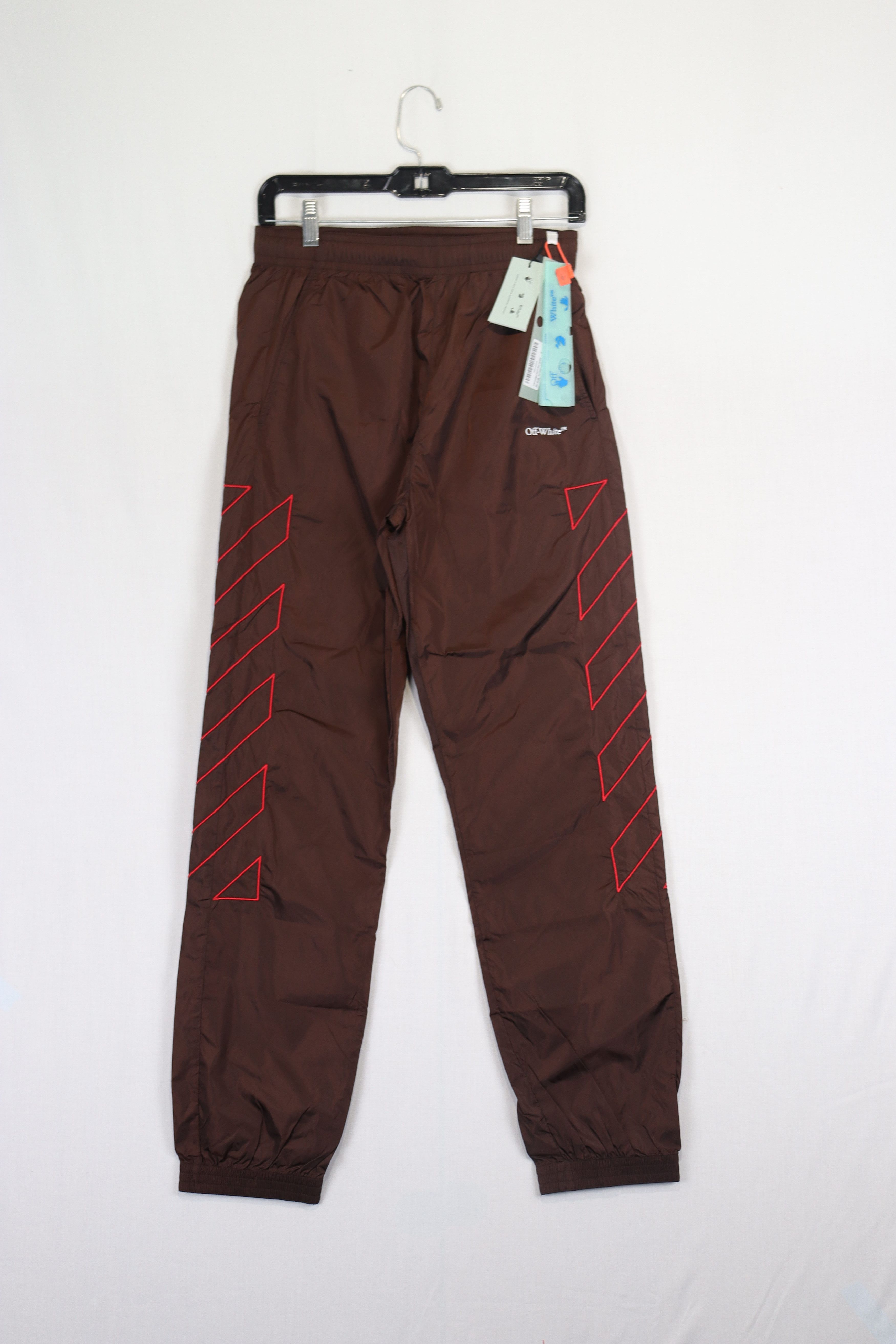 Off-White o1rshd11223 Diagonals Nylon Trackpant in Brown/Red Size US 30 / EU 46 - 2 Thumbnail