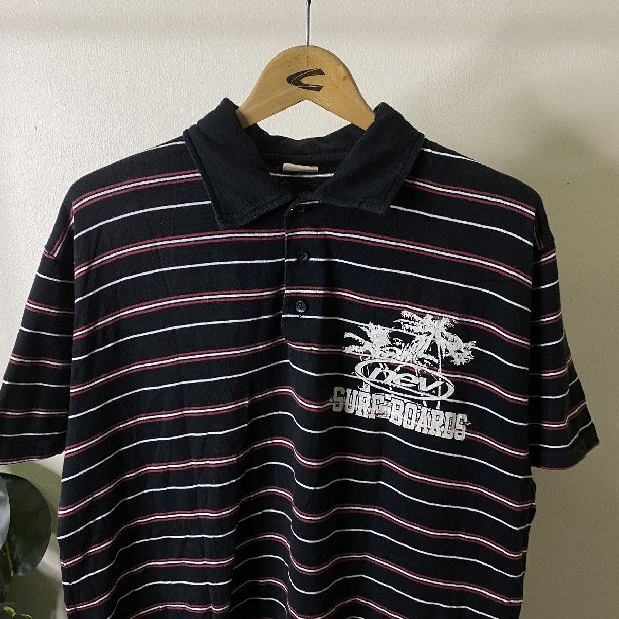 Vintage Vintage 2000s Nev Surf Stripes Polo Tee Surfing Style Size US XL / EU 56 / 4 - 7 Thumbnail