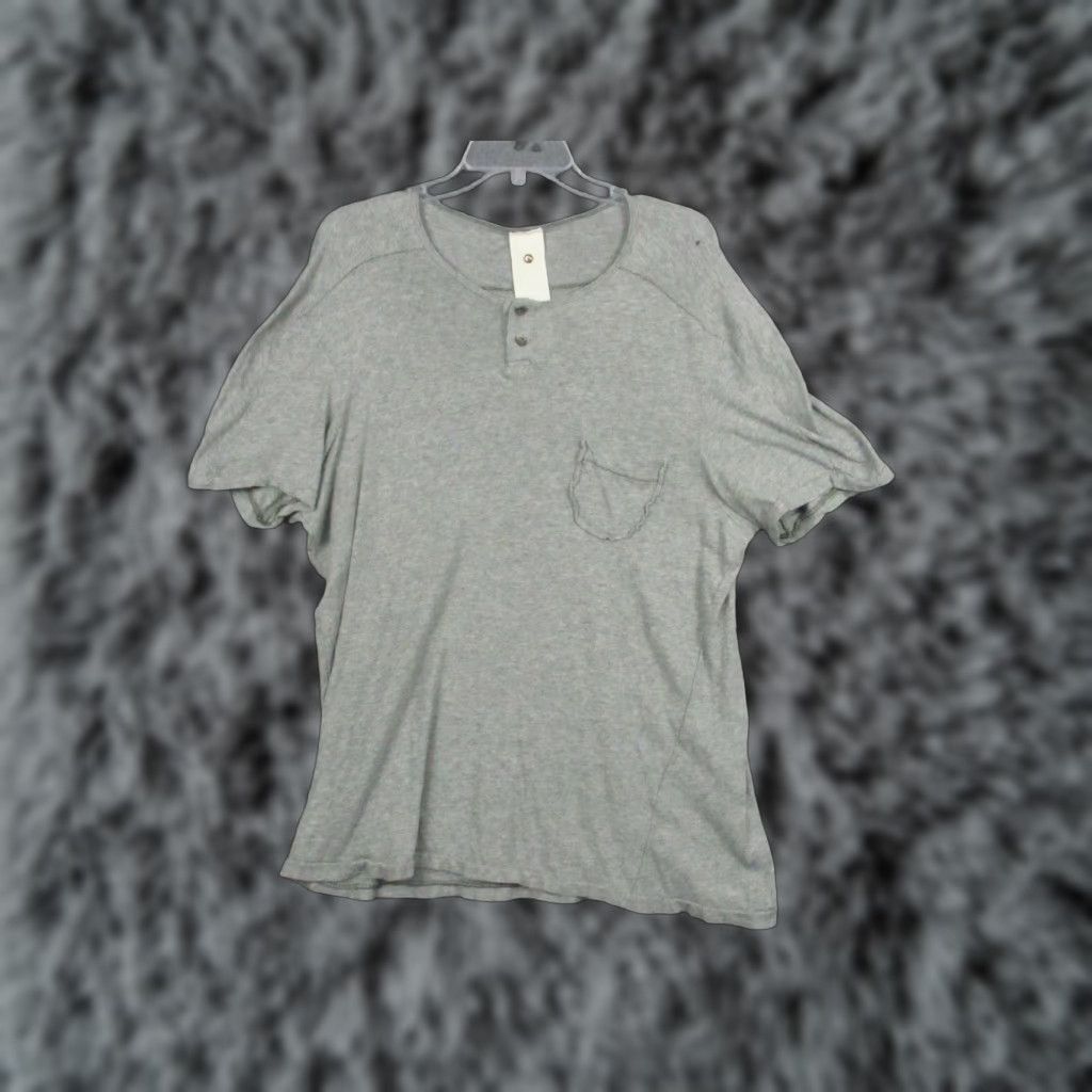 Vintage VINTAGE Ever Henley Shirt Mens XL Gray Heather Short Sleeve Pocket Raw Edge Casual Size US XL / EU 56 / 4 - 1 Thumbnail