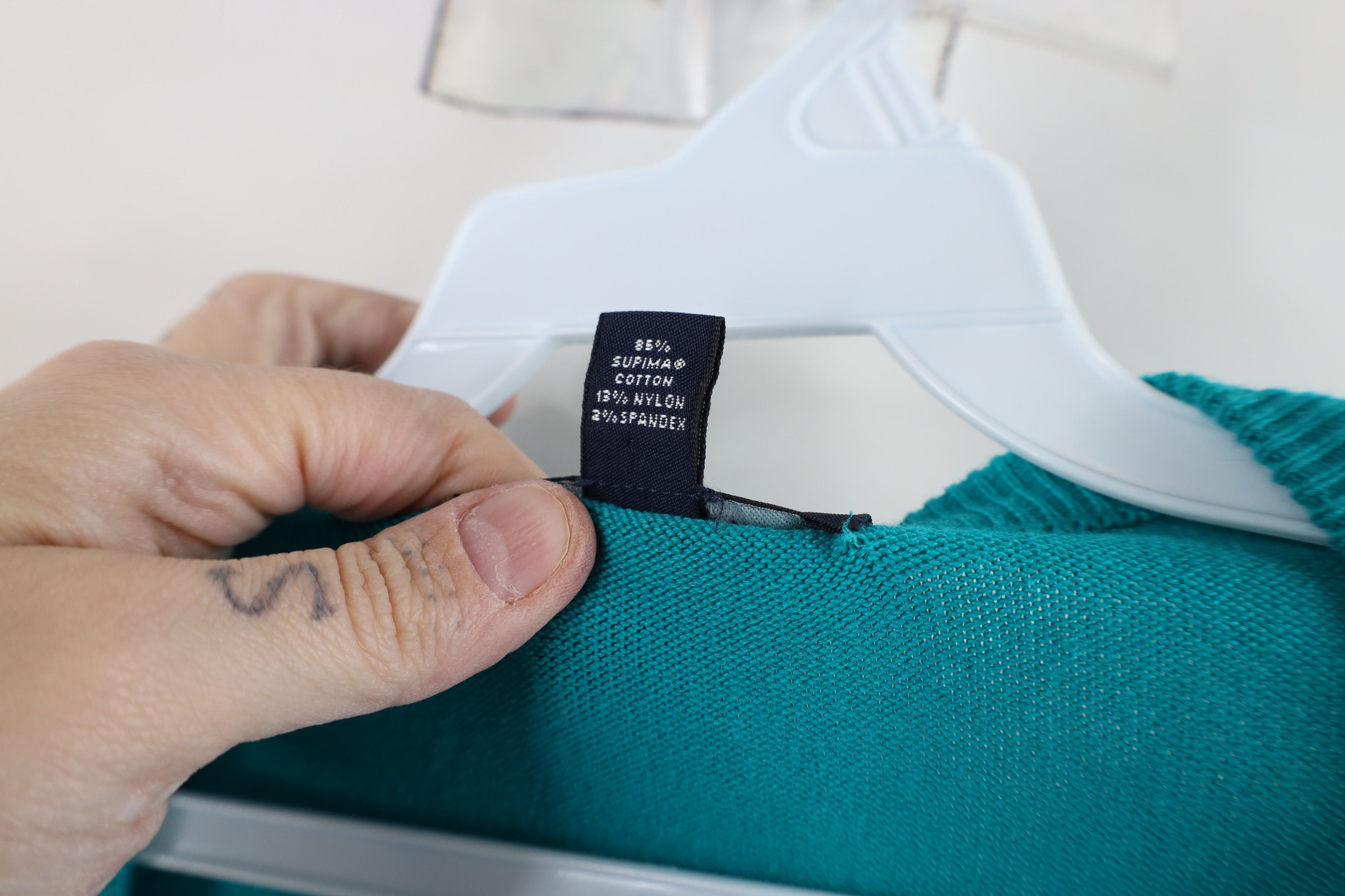 Lands' End × Vintage Vintage Lands End Supima Cotton Knit Cardigan Sweater Teal Size 3XL / US 20-22 - 7 Thumbnail