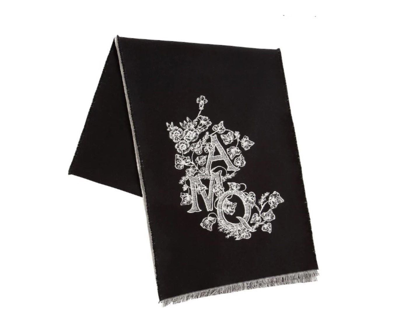 Alexander McQueen Alexander McQueen Reversible Wool Scarf Black Ivory Italy Size ONE SIZE - 5 Thumbnail