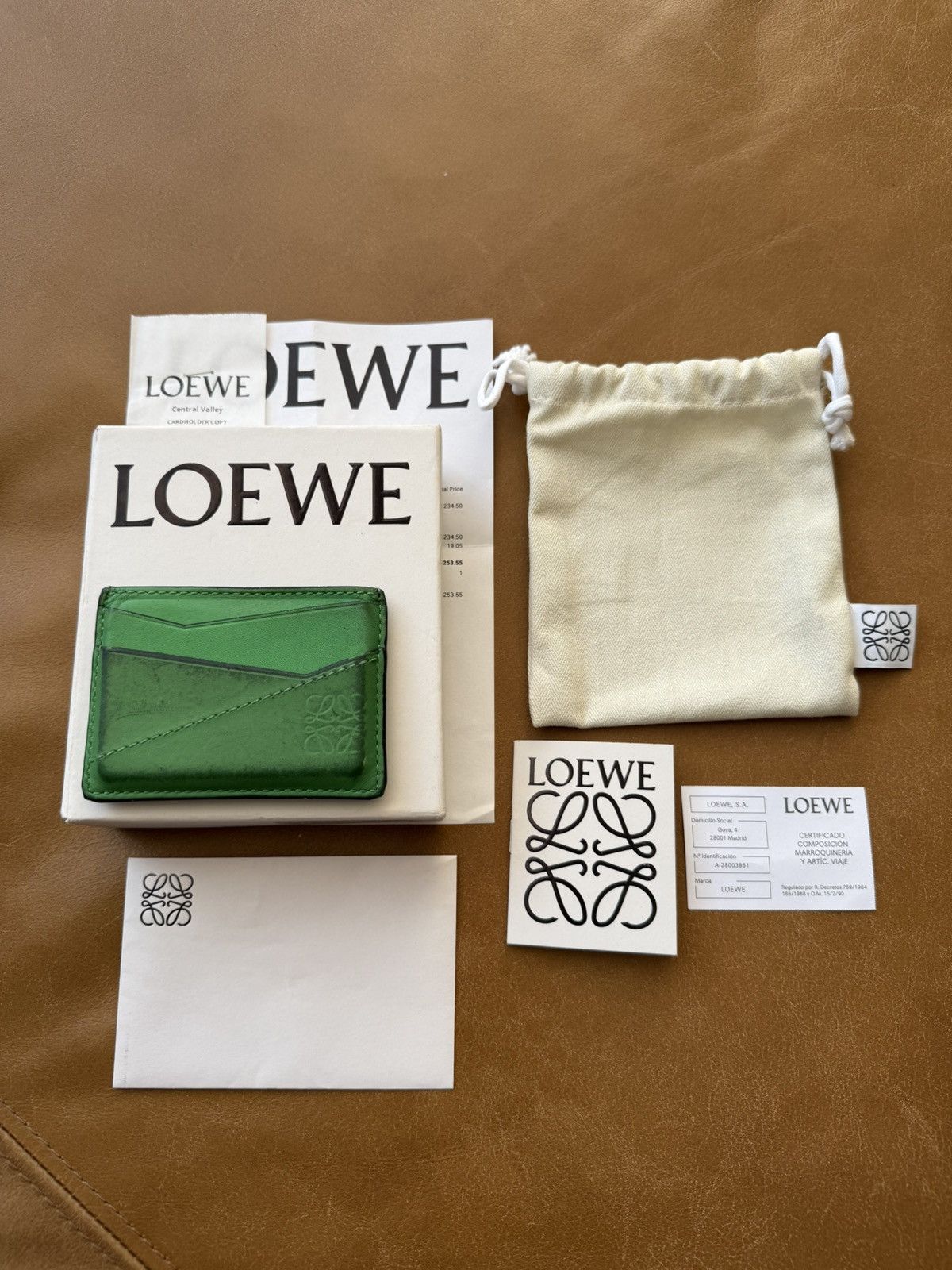 Loewe Loewe Puzzle Stitch Plain C Wallet Cardholder Apple Green Size ONE SIZE - 20 Thumbnail