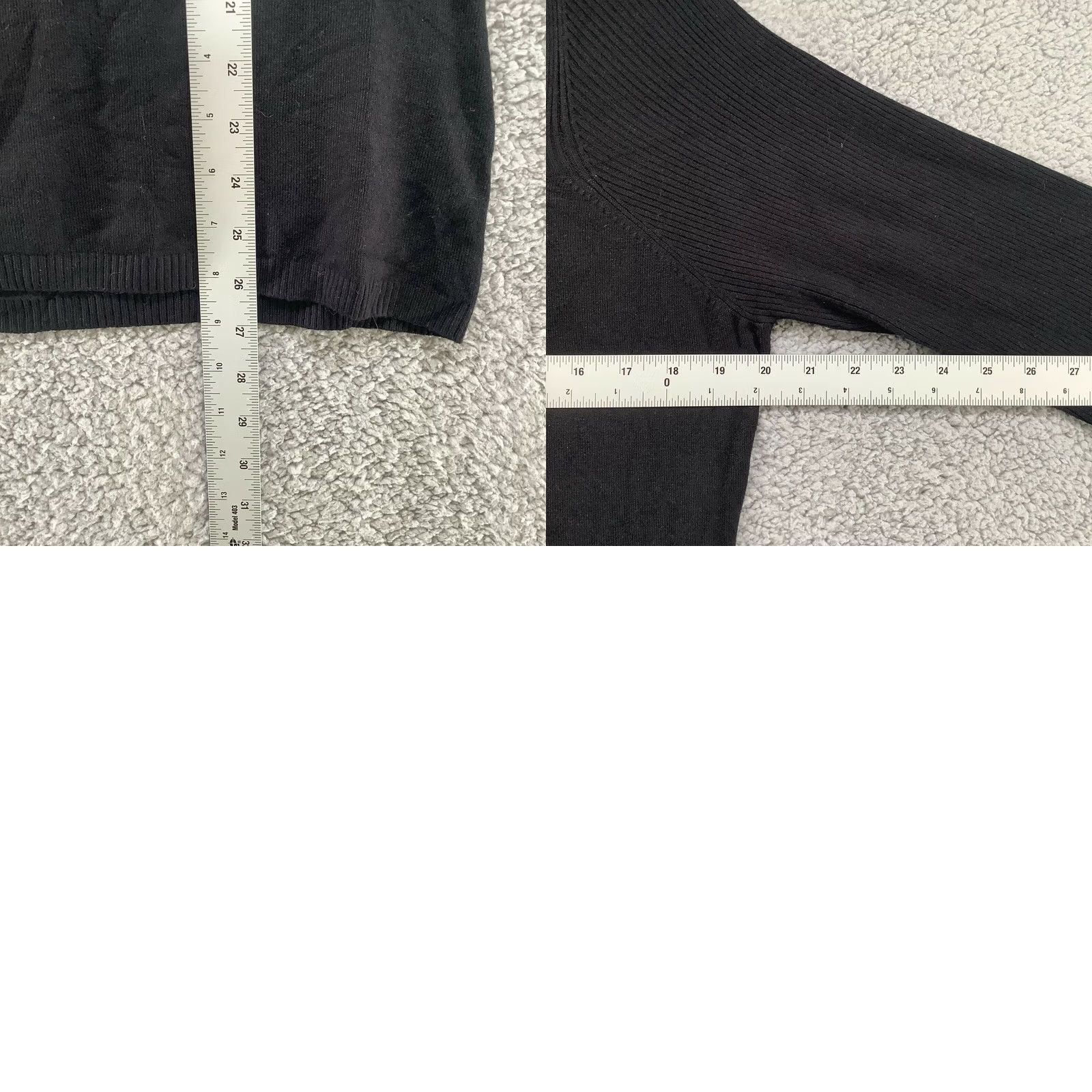 Vintage VINTAGE Ricki's Sweater Womens XL Black Square Neck Ribbed Sleeve Basic Layering Size XL / US 12-14 / IT 48-50 - 8 Thumbnail