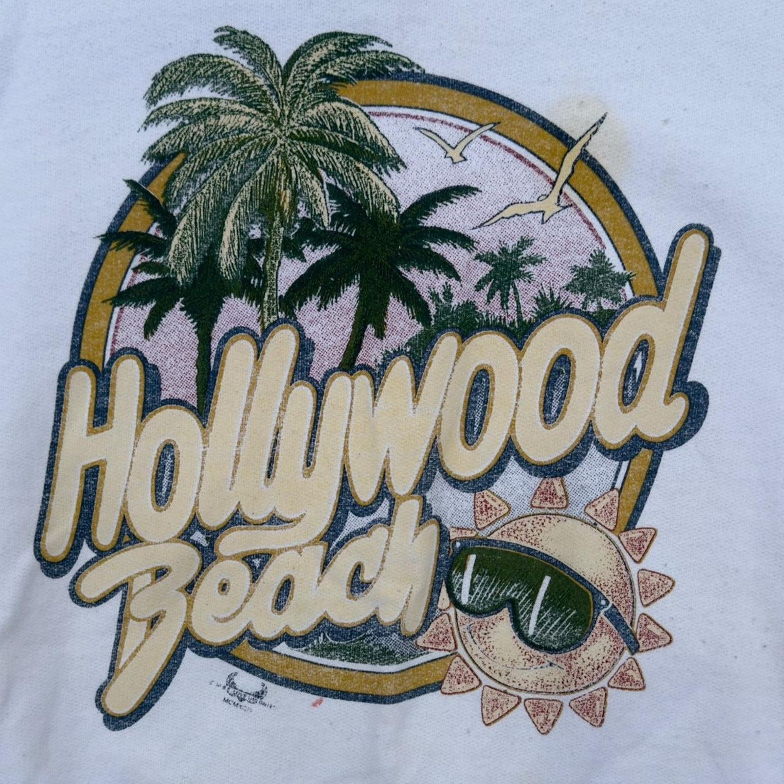 Hanes × Vintage 90’s Hollywood Beach Crewneck Sweatshirt Size S / US 4 / IT 40 - 2 Thumbnail