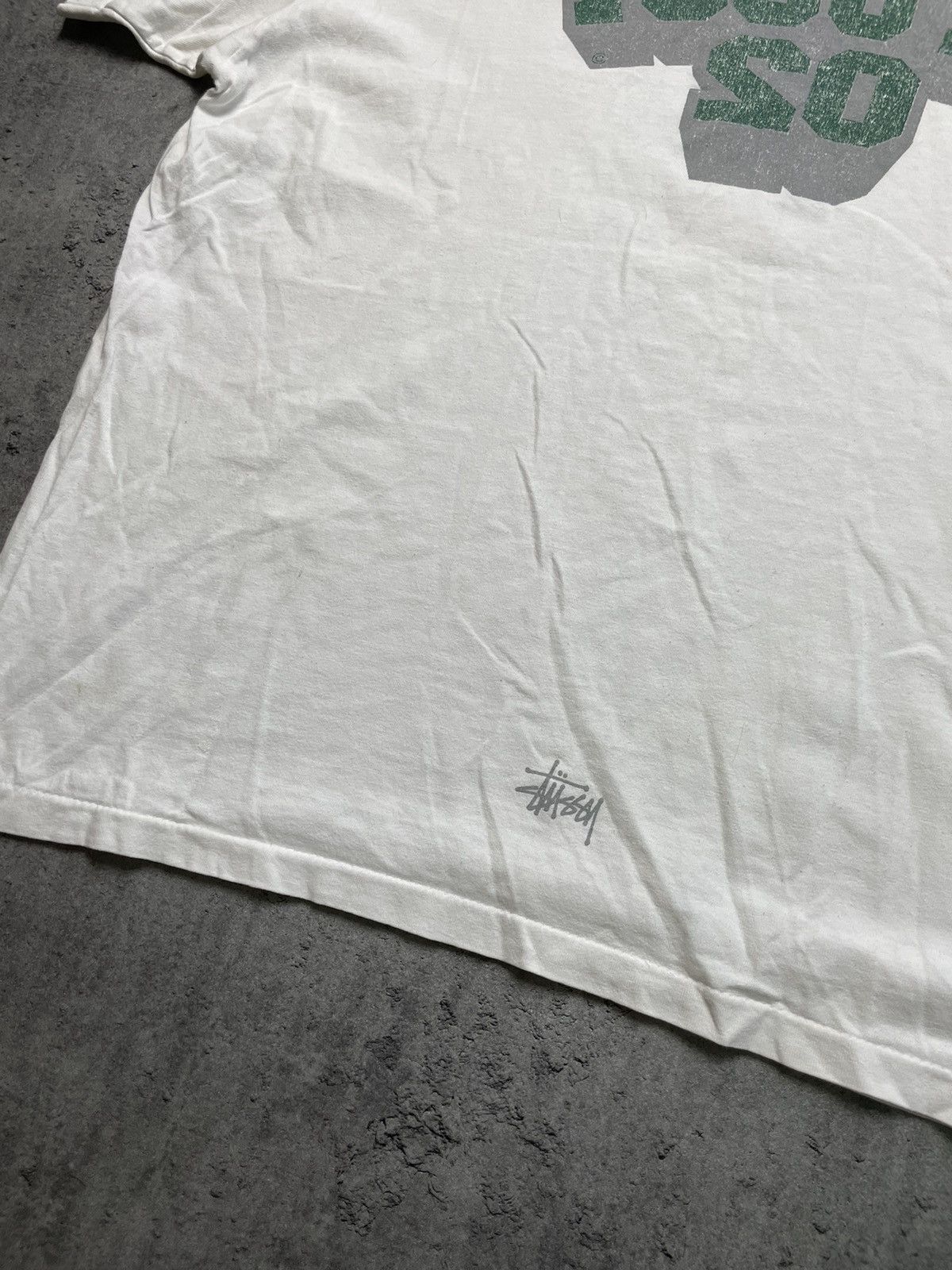 Japanese Brand × Stussy × Vintage Stussy white logo tee vintage retro single stitch oversize Size US XL / EU 56 / 4 - 7 Thumbnail