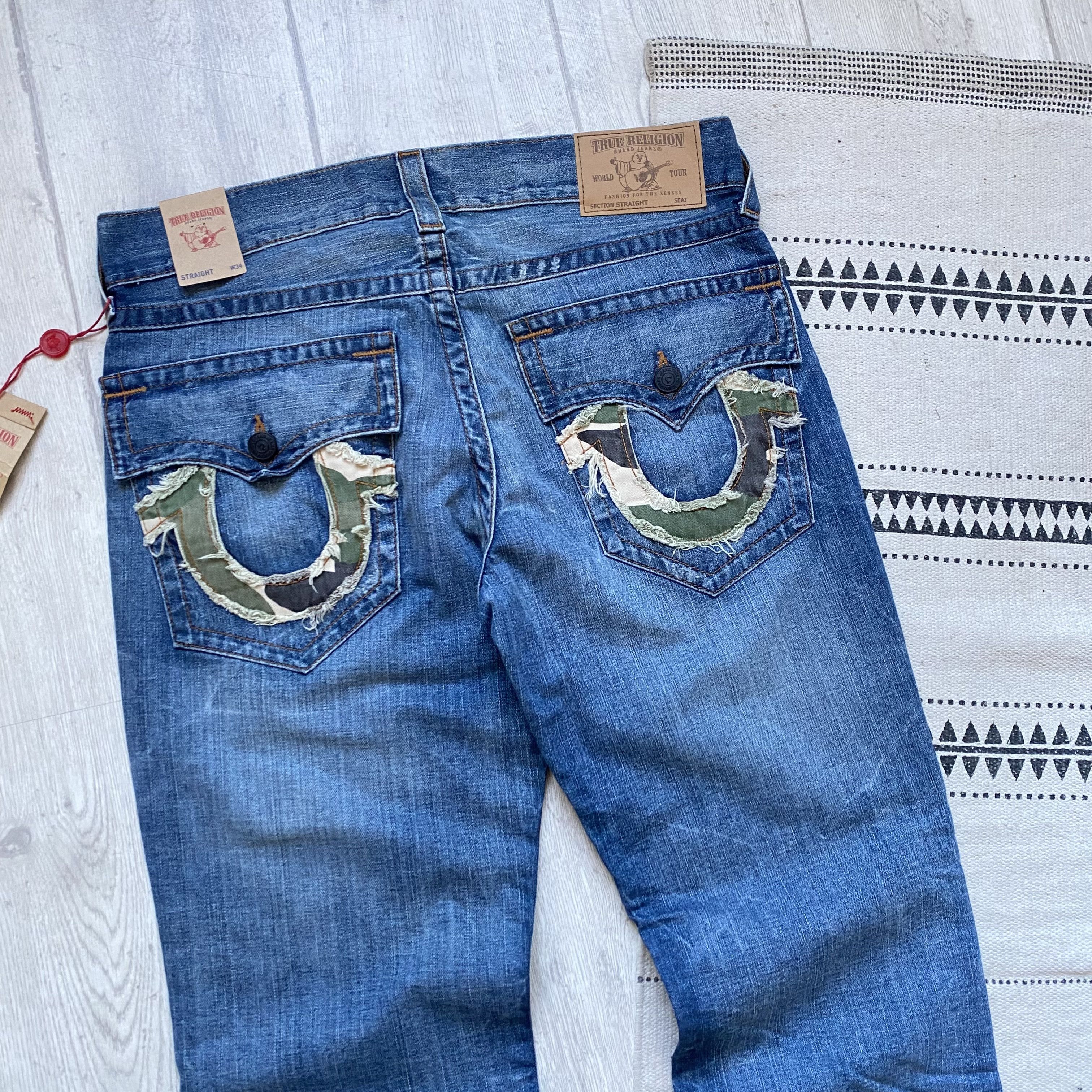 True Religion 👖NWT Y2K True Religion jeans camouflage logo RRP $230 Size US 34 / EU 50 - 2 Thumbnail