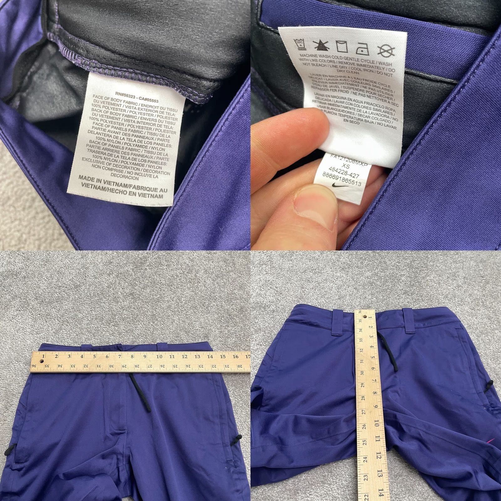 Nike Nike Golf Storm Fit 10 Pants Mens XS Blue Straight Zip Ankle Active Outdoor D1 Size US 27 - 9 Thumbnail