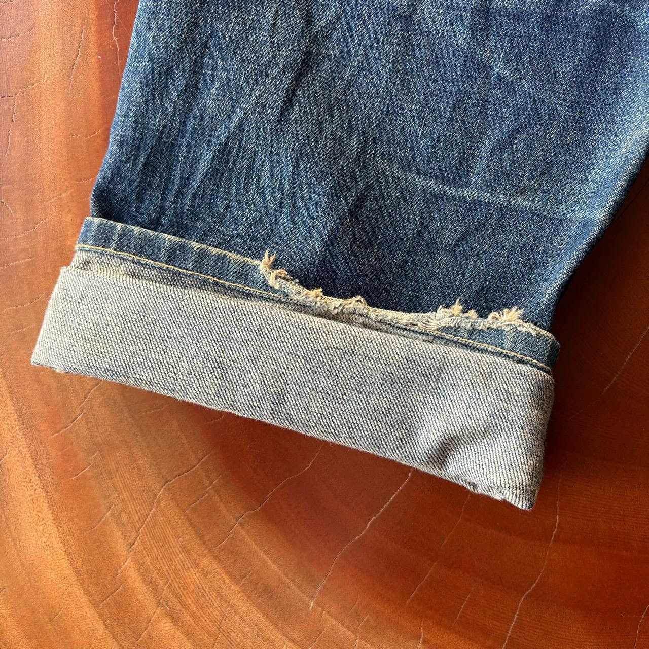 Levi's Vintage Clothing Levi’s 503B Big E Selvedge Distress Vintage Dark Blue Pants Size US 29 - 18 Thumbnail
