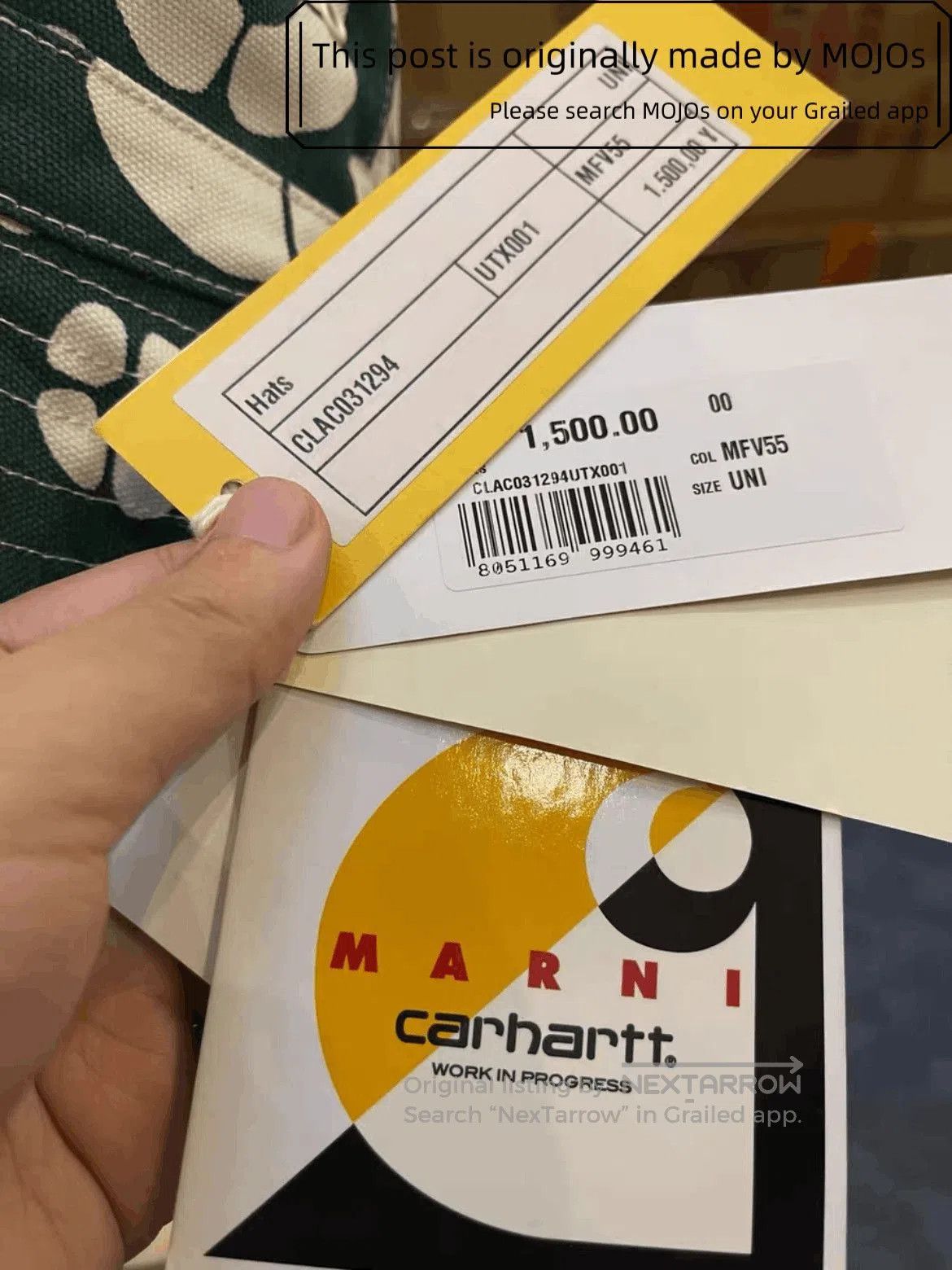 Marni Marni x Carhartt White Flowers Bucket Hat. Size ONE SIZE - 5 Thumbnail