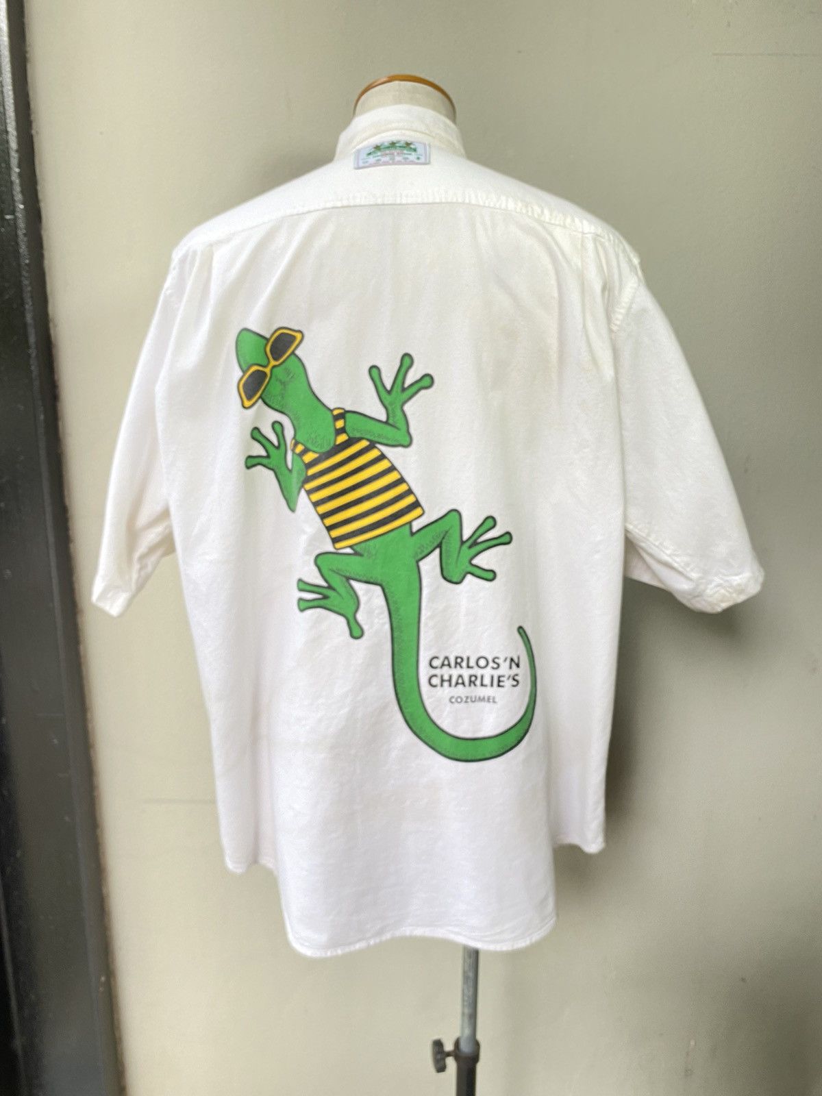 Designer CARLOS'N CHARLIE'S Lizard White Shirt Size US L / EU 52-54 / 3 - 16 Thumbnail