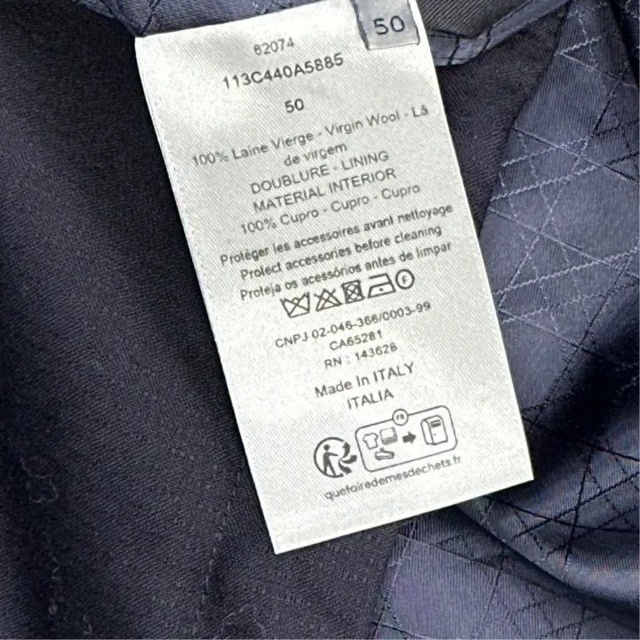 Dior Dior Dior Men's Blue Zip Collar Jacket 0079-2507 Size US L / EU 52-54 / 3 - 4 Thumbnail