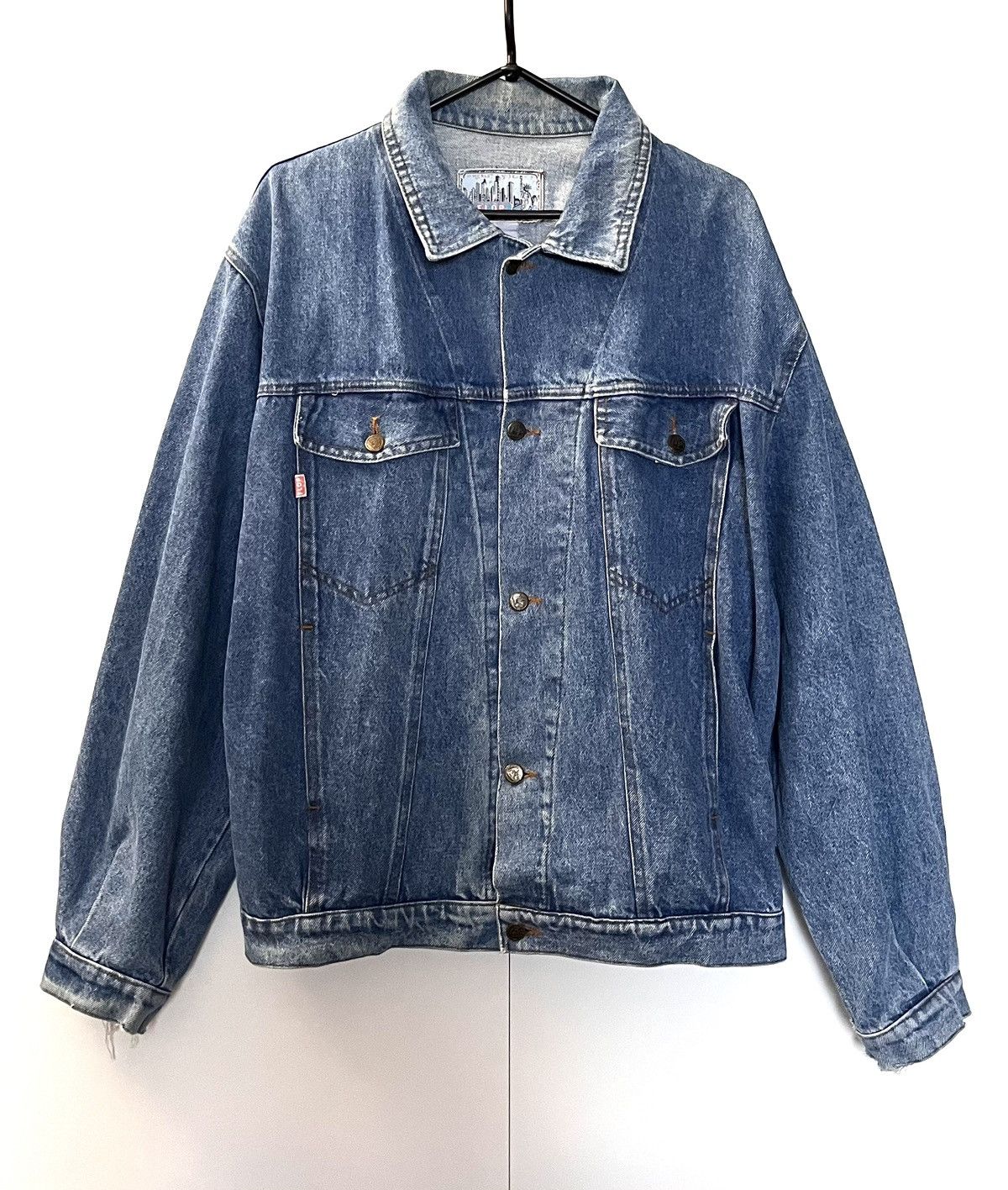 Vintage 🔥VINTAGE 1990S DENIM JACKET MADE IN ITALY Size US L / EU 52-54 / 3 - 1 Thumbnail
