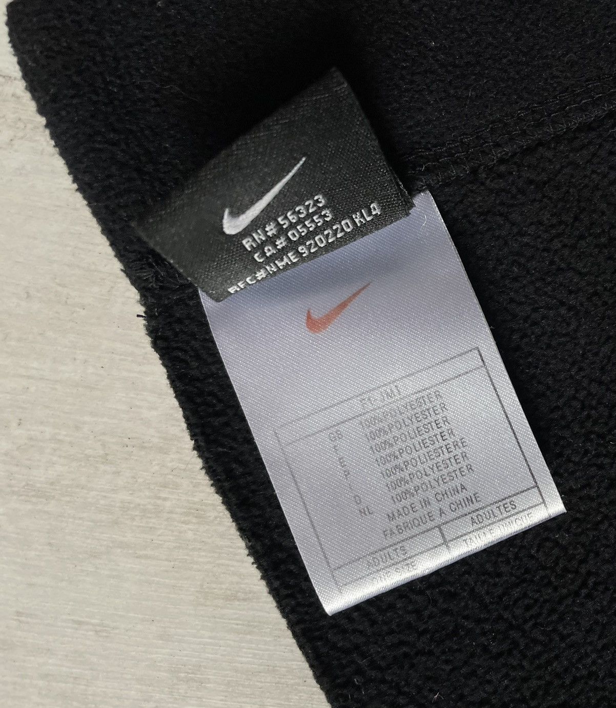 Nike × Vintage Vintage Y2K Nike 90’s Fleece Scarf Swoosh Black Size ONE SIZE - 6 Thumbnail